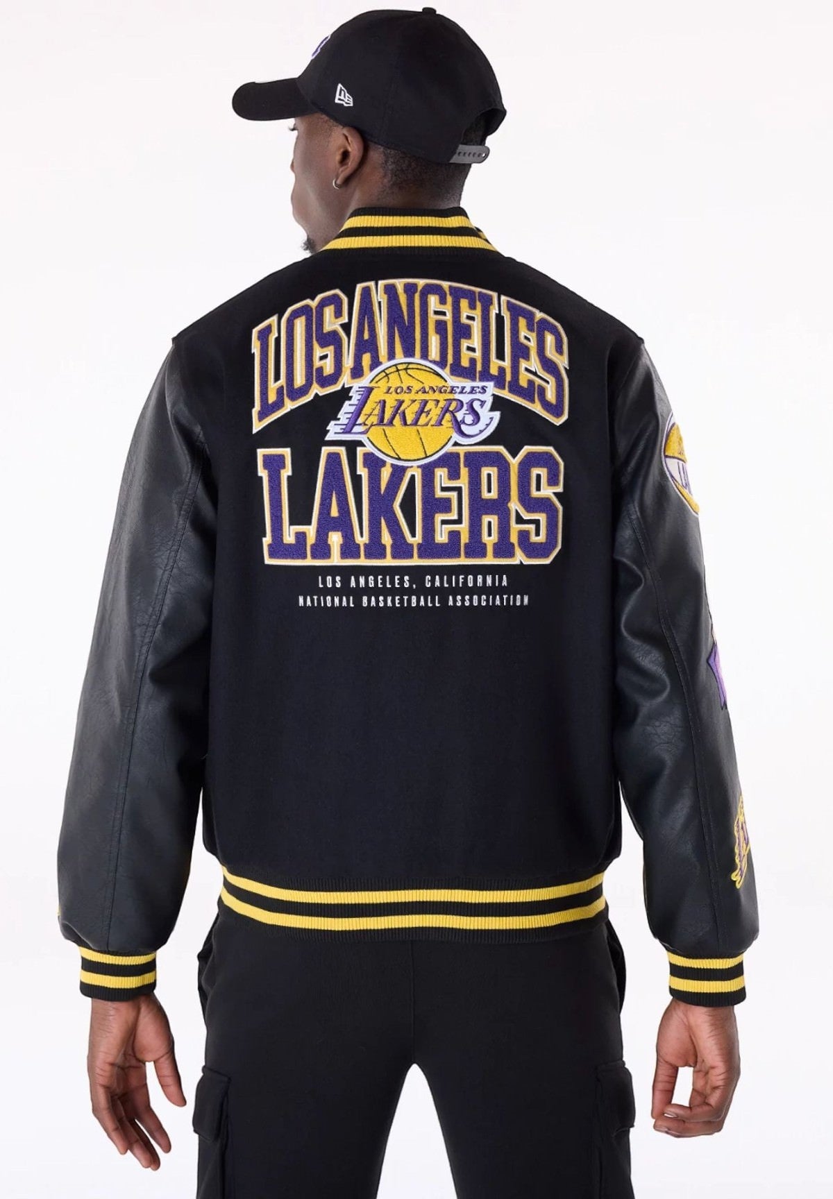 Giubbino La Lakers Nba Patch Varsity Jacket 60564991 Black