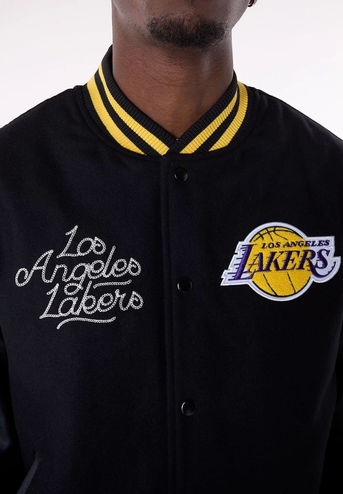 Giubbino La Lakers Nba Patch Varsity Jacket 60564991 Black