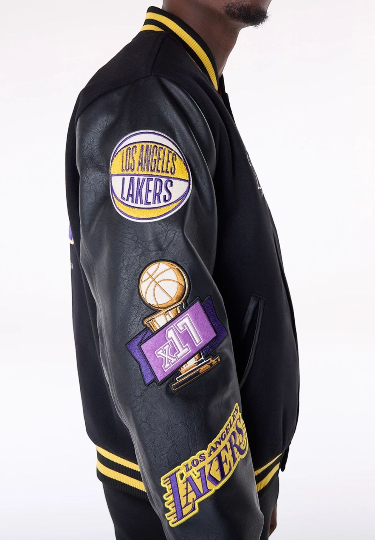 Giubbino La Lakers Nba Patch Varsity Jacket 60564991 Black