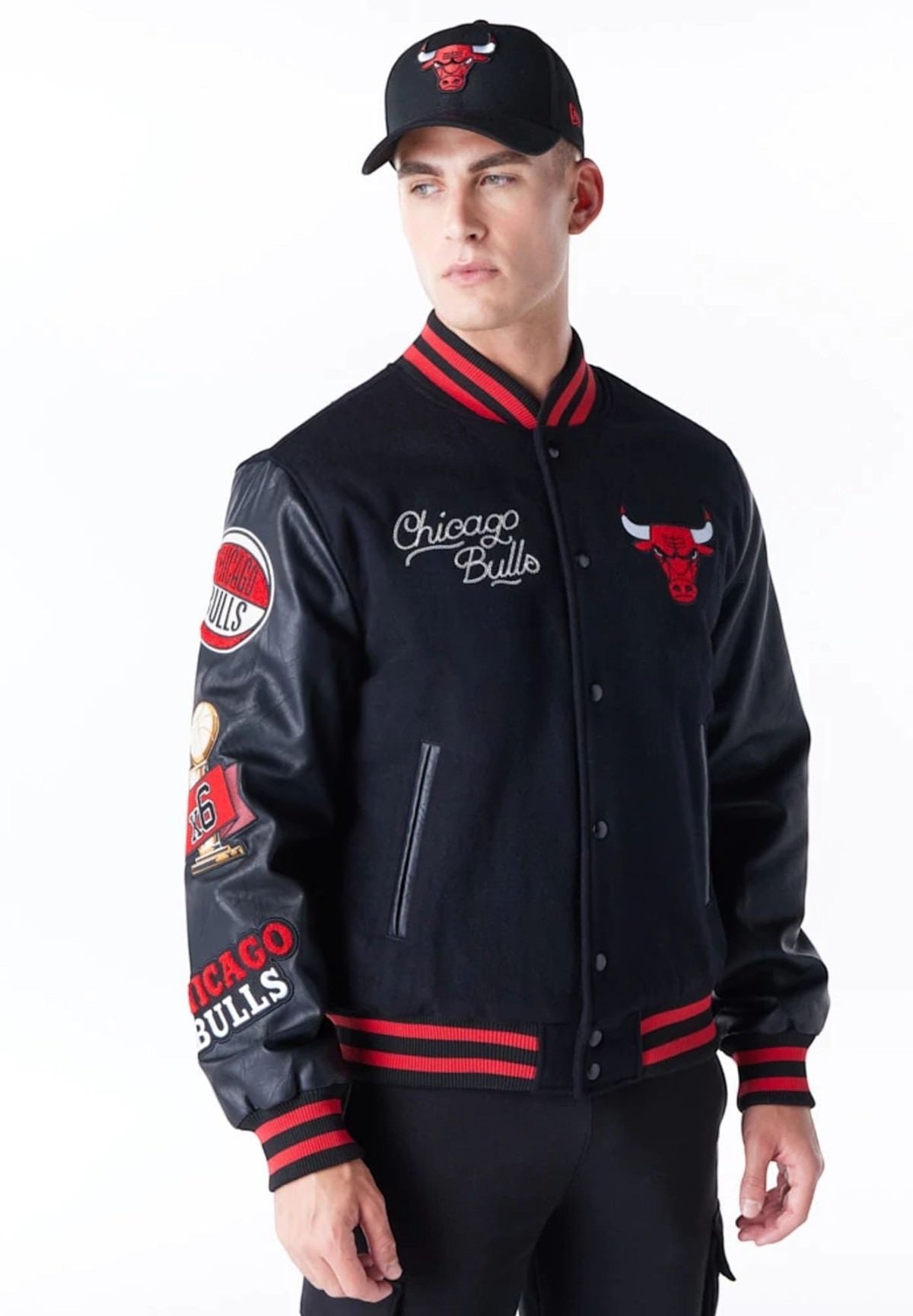 Giubbino Chicago Bulls Nba Patch Varsity Jacket 60565000 Black