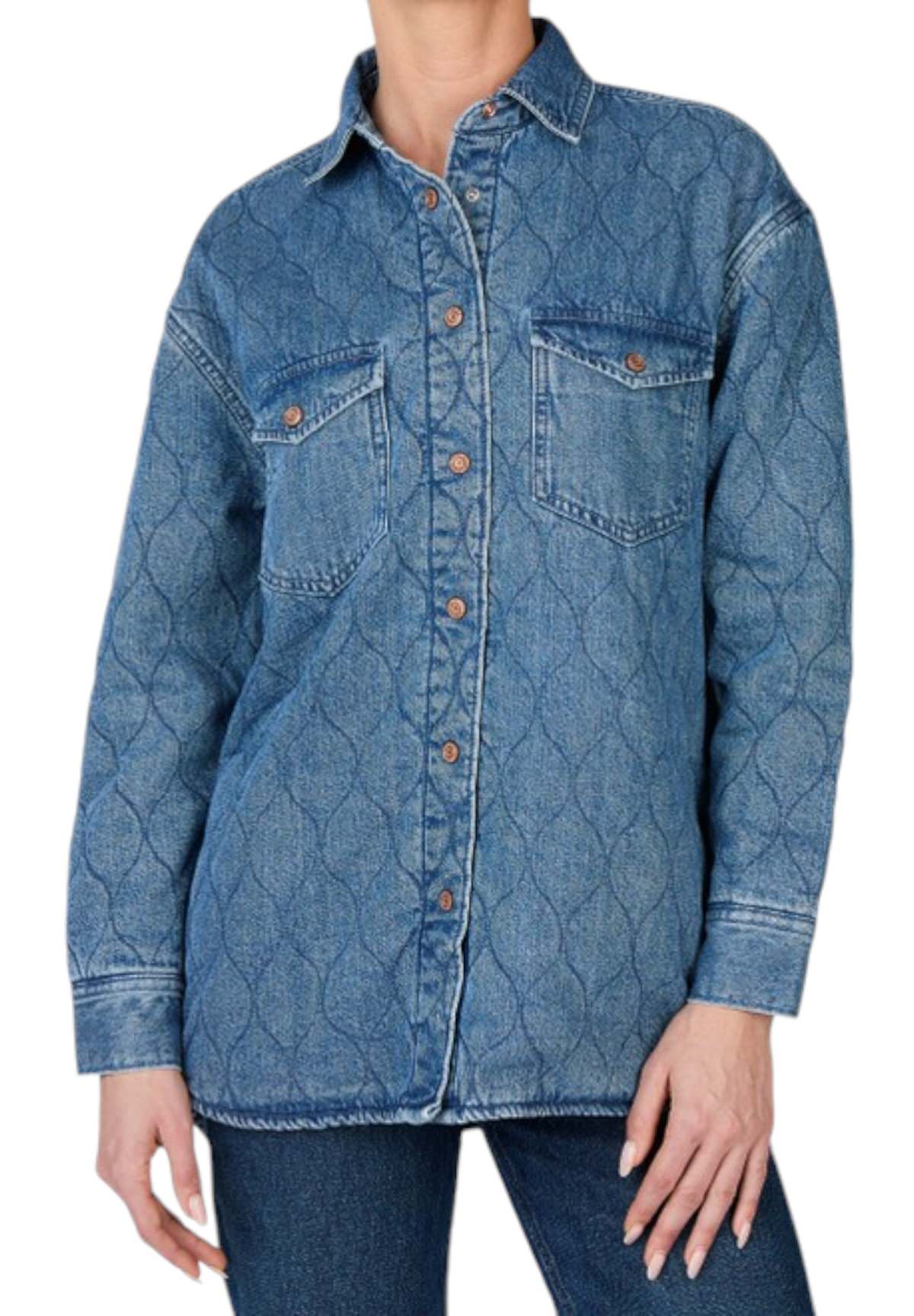 Giubbotto Overshirt Quilted PL402486 Denim