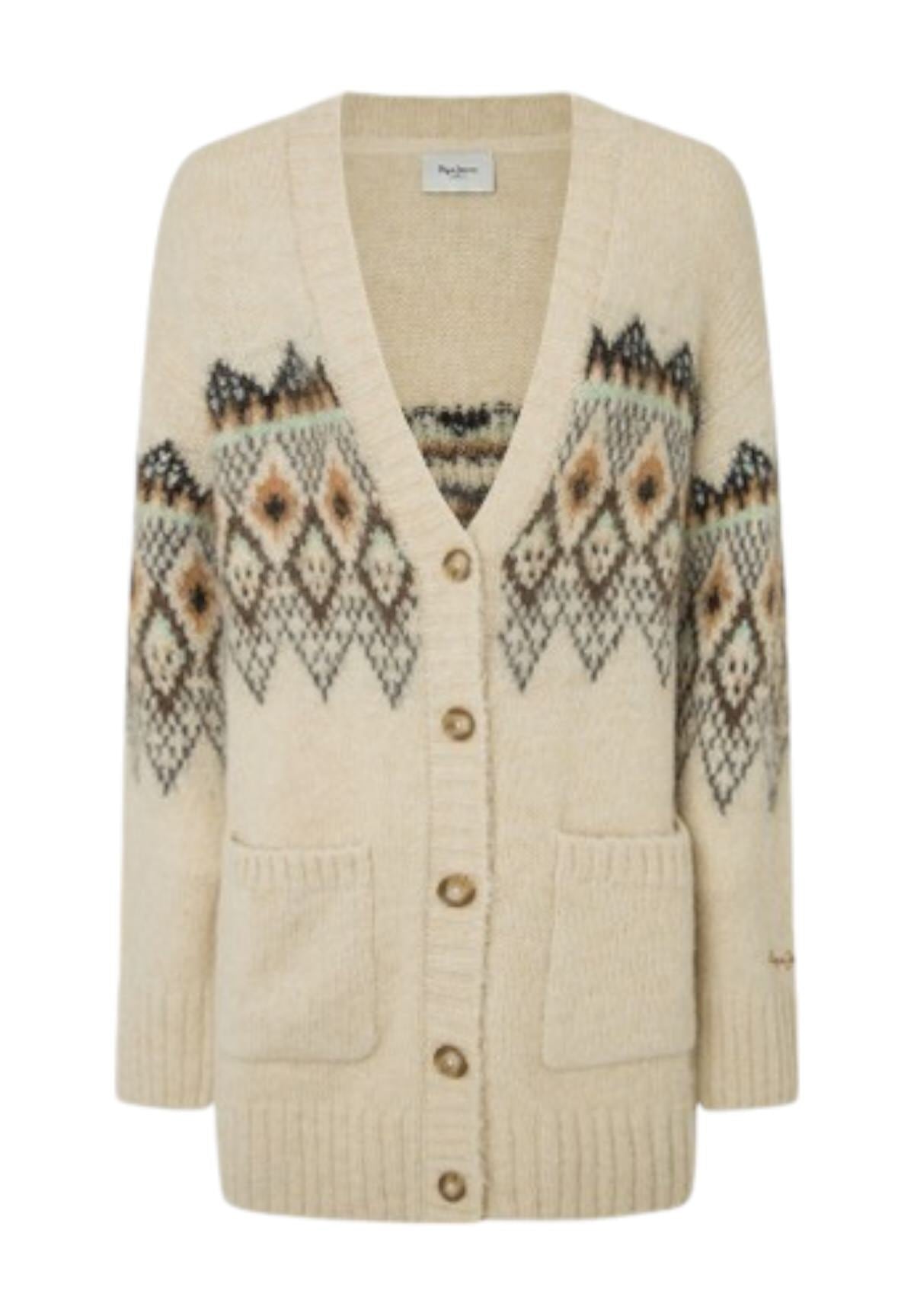 Cardigan Pl702195 Ecru White