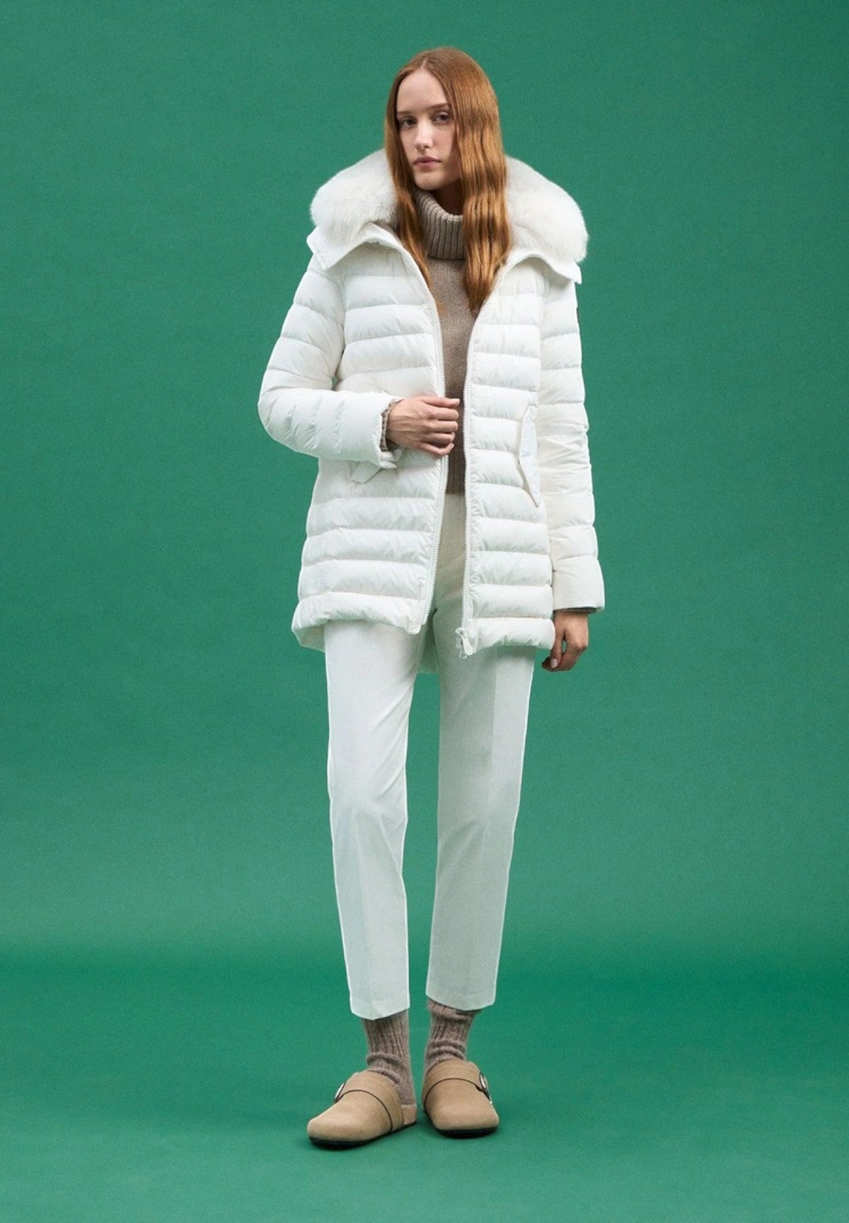 Piumino Pesante Ped4017 - Imb:80% Duck Down 20% Duck Feather ITOKA ML FUR Bianco