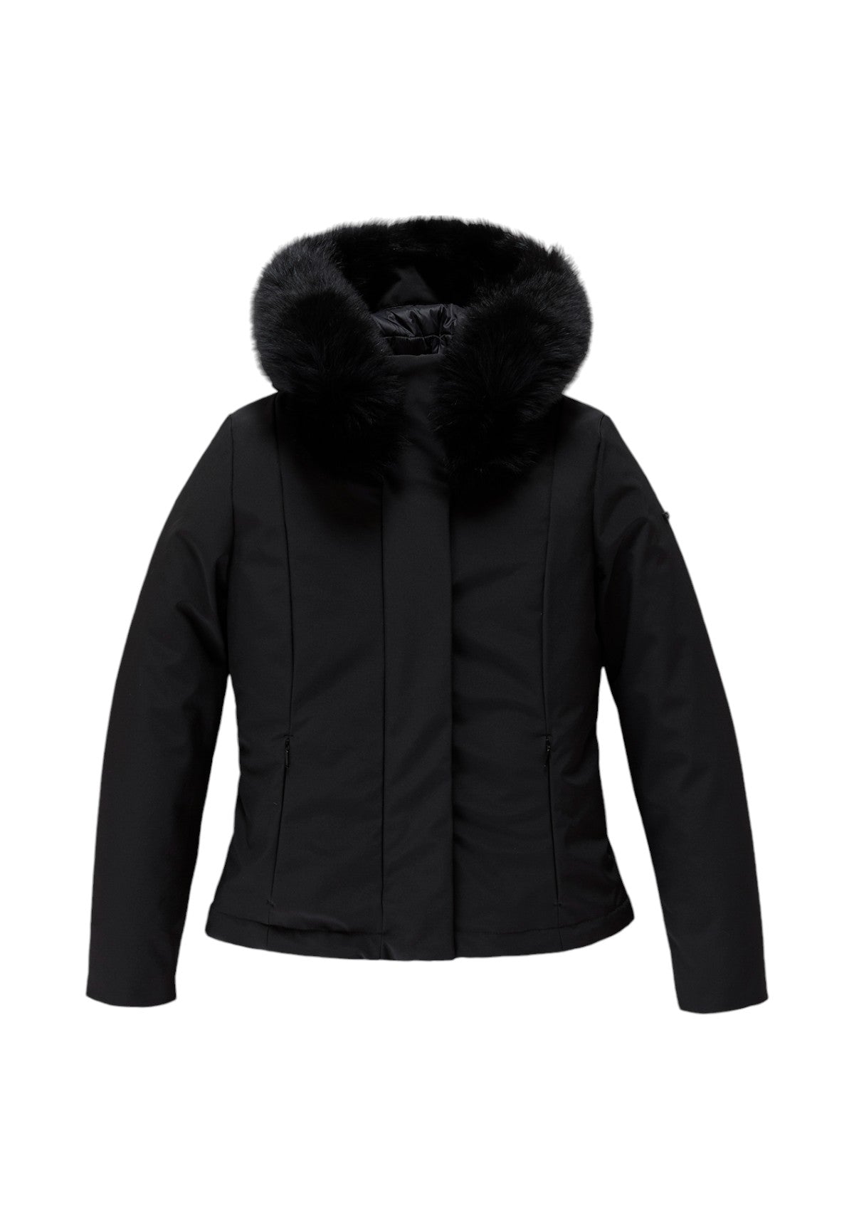 Piumino Pesante W99208 Xt2429 SHORT LADY TECH FUR JACKET Black