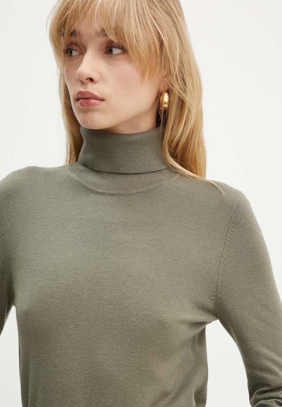 Maglione Collo Alto Maglia a Collo Alto GPA24065LU Green Dusty Olive