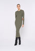 Silvian Heach Vestito Abito Midi a Coste GPA24081VE Green Dusty Olive