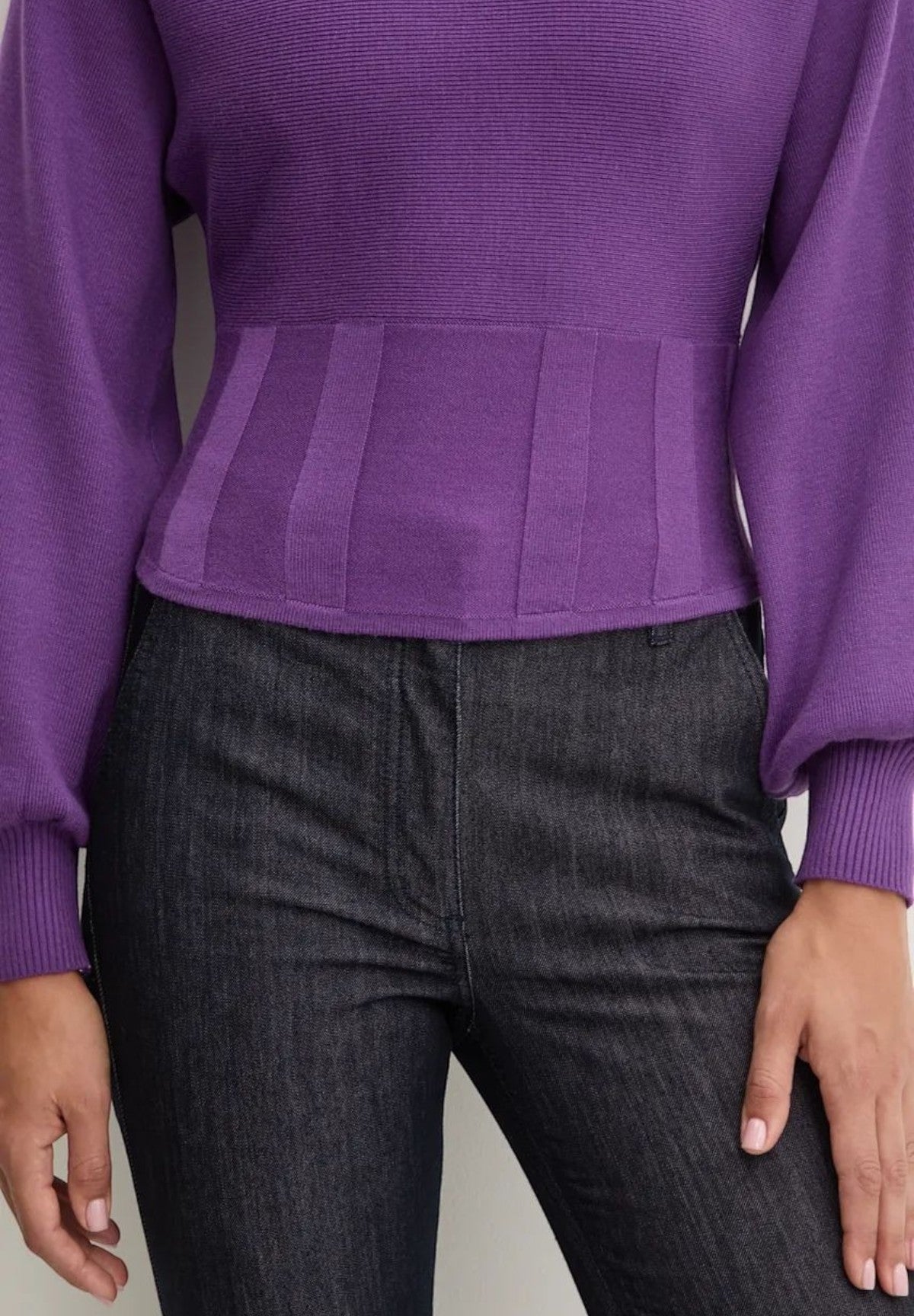 Maglione Girocollo Maglia con Maniche a Sbuffo GPA24276MA Purple Sapphire