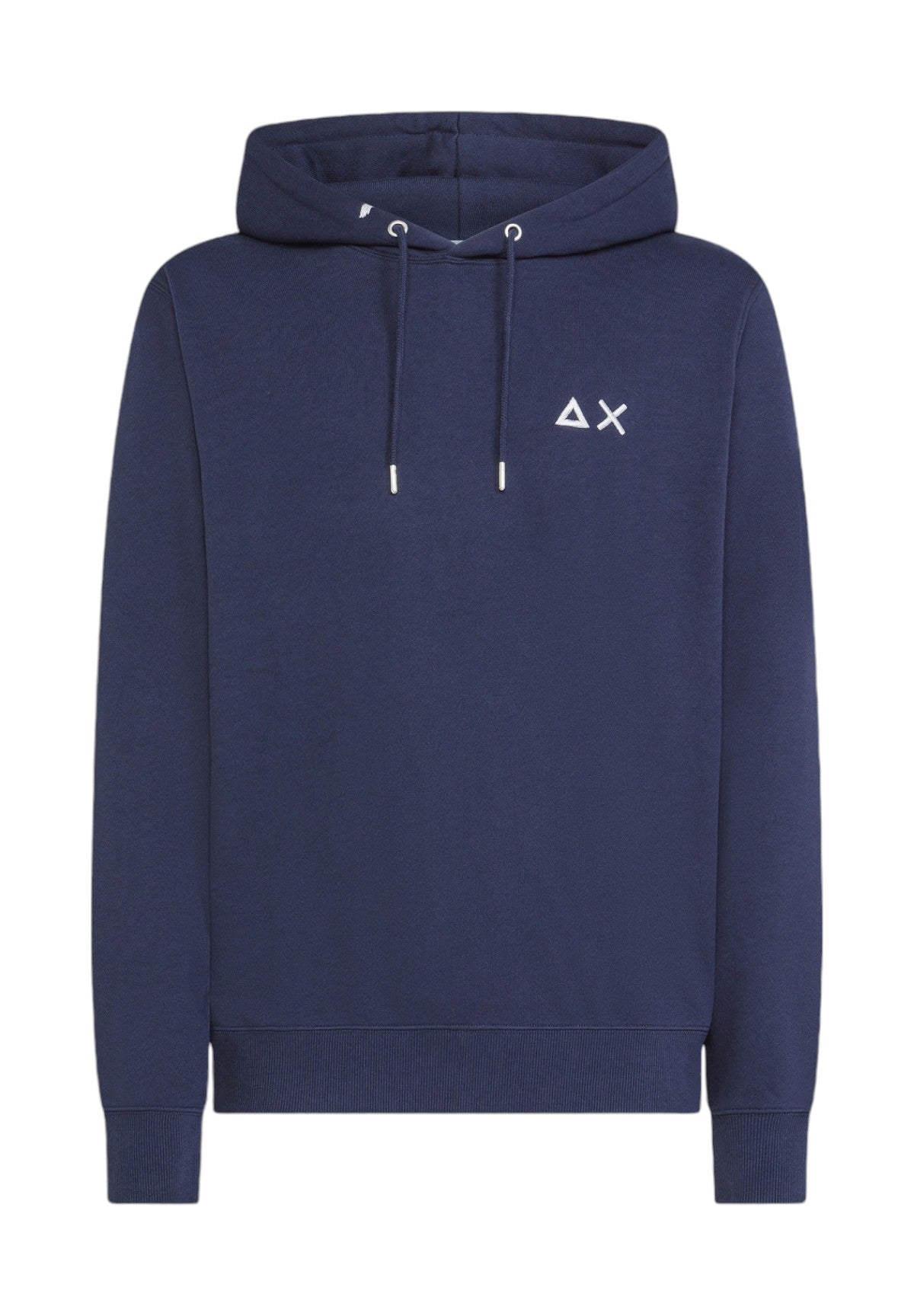 Felpa Pullover con Cappuccio Hood Cotton Fl F44104 Navy Blue