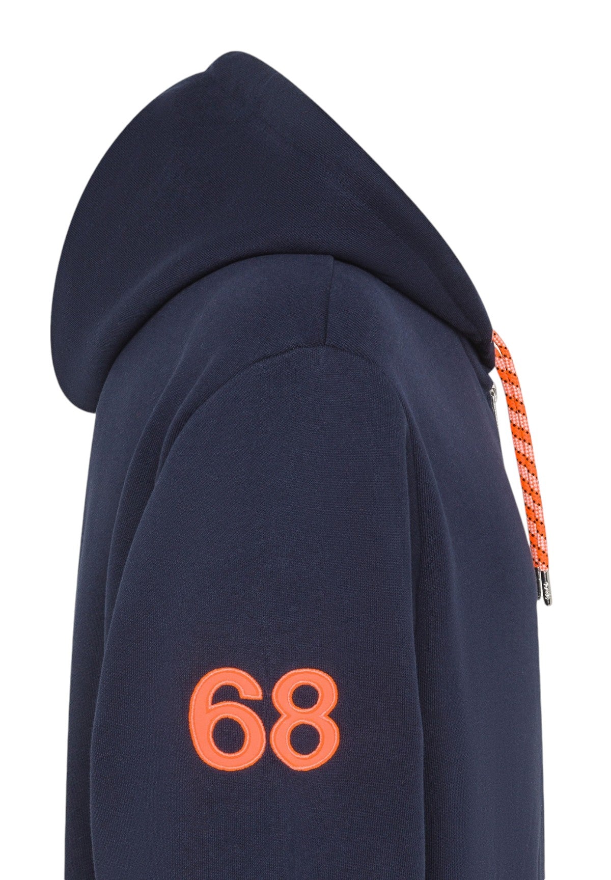 Felpa Full-Zip con Cappuccio Hood Zip Patch Fluo Cotton Fl F44131 Navy Blue