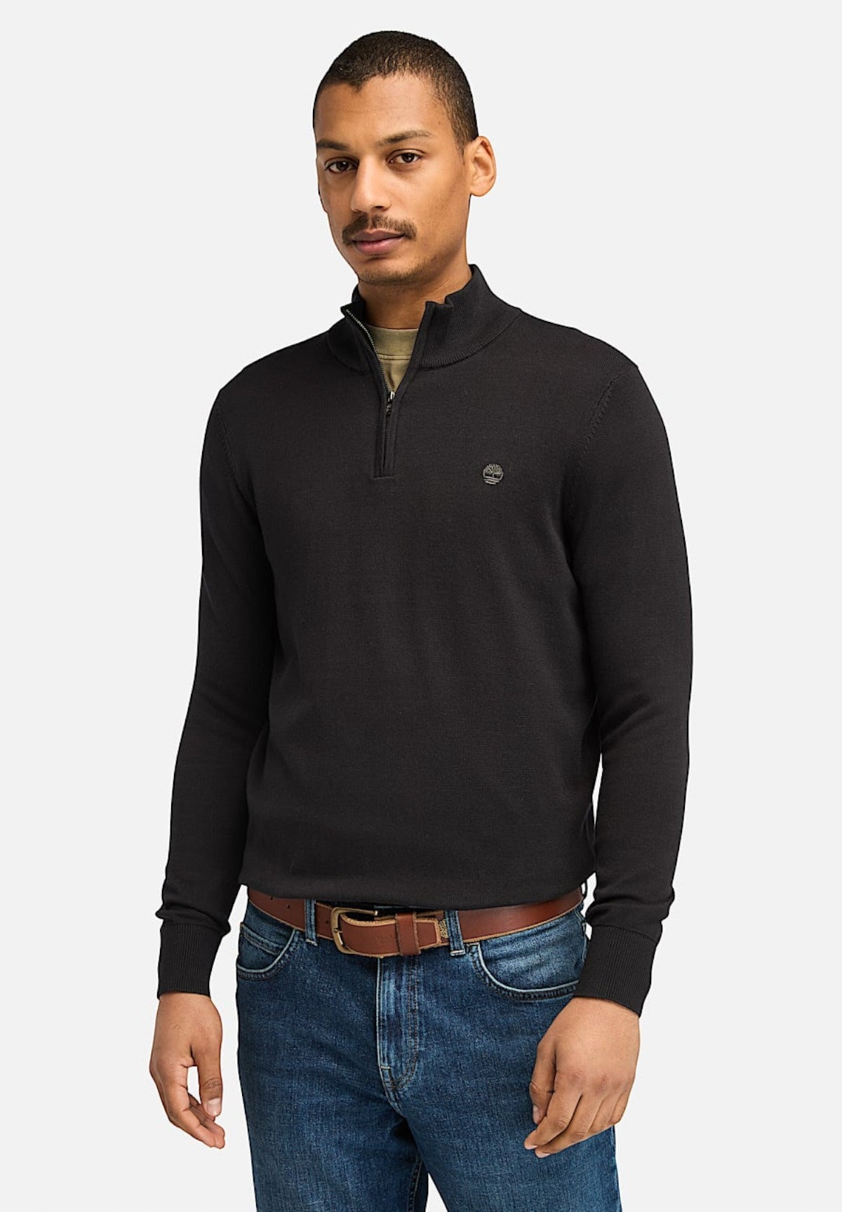 Maglione Collo Alto Zip a un Quarto Williams River TB0A2BMX Black, Pavement