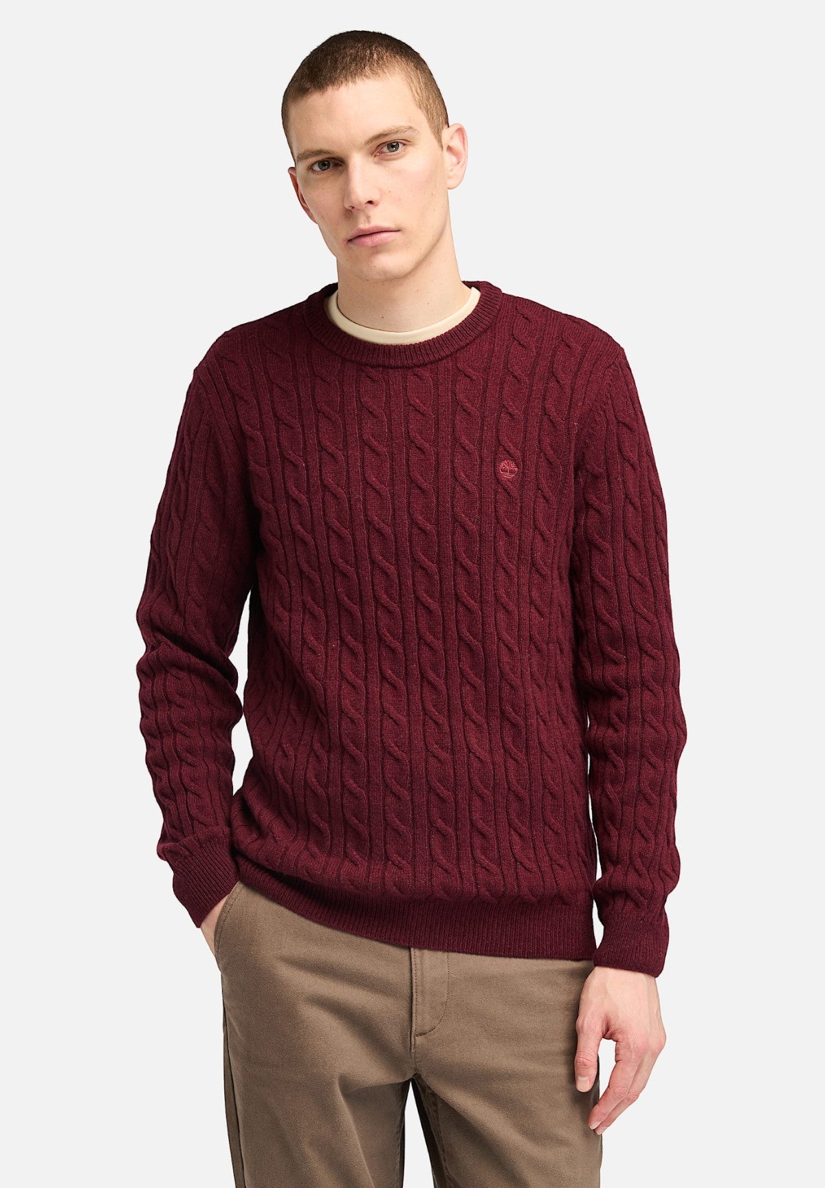 Maglione Girocollo Cable Crew Neck Sweater TB0A2CEQ Cordovan Heather