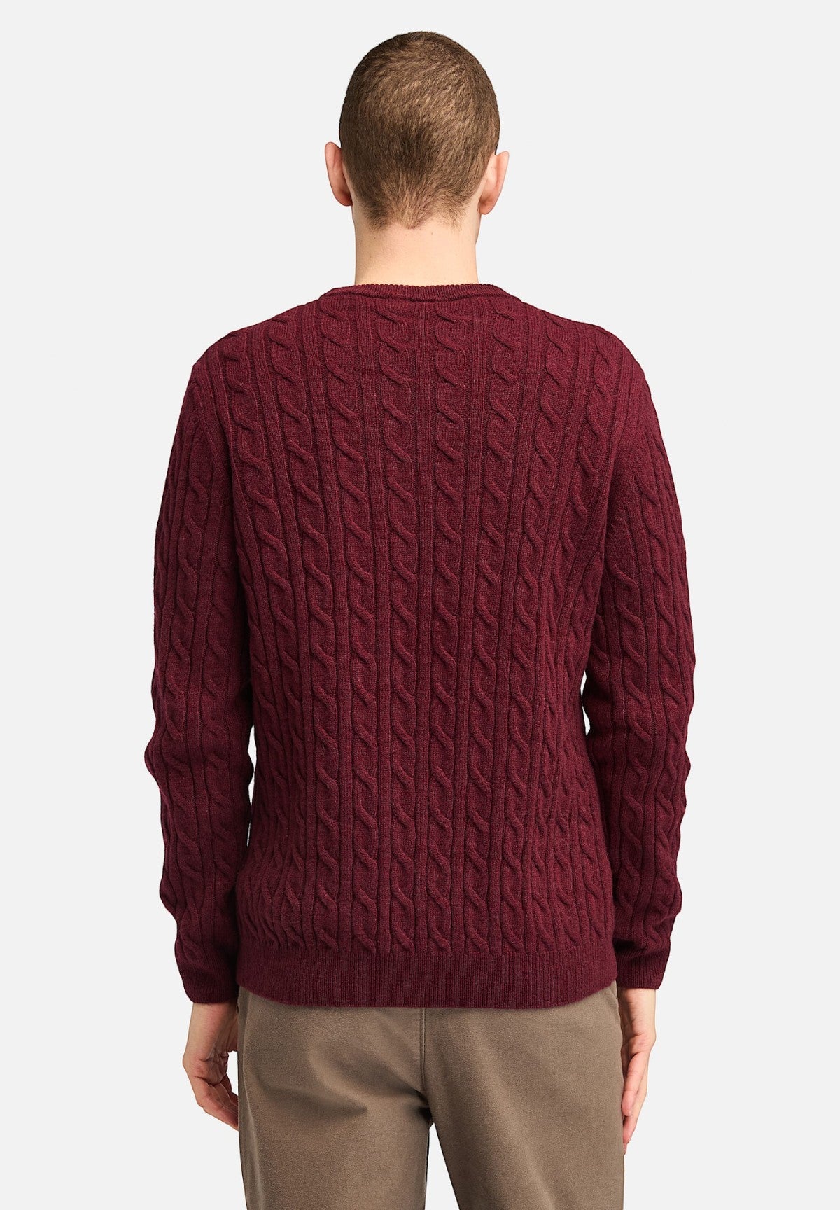 Maglione Girocollo Cable Crew Neck Sweater TB0A2CEQ Cordovan Heather