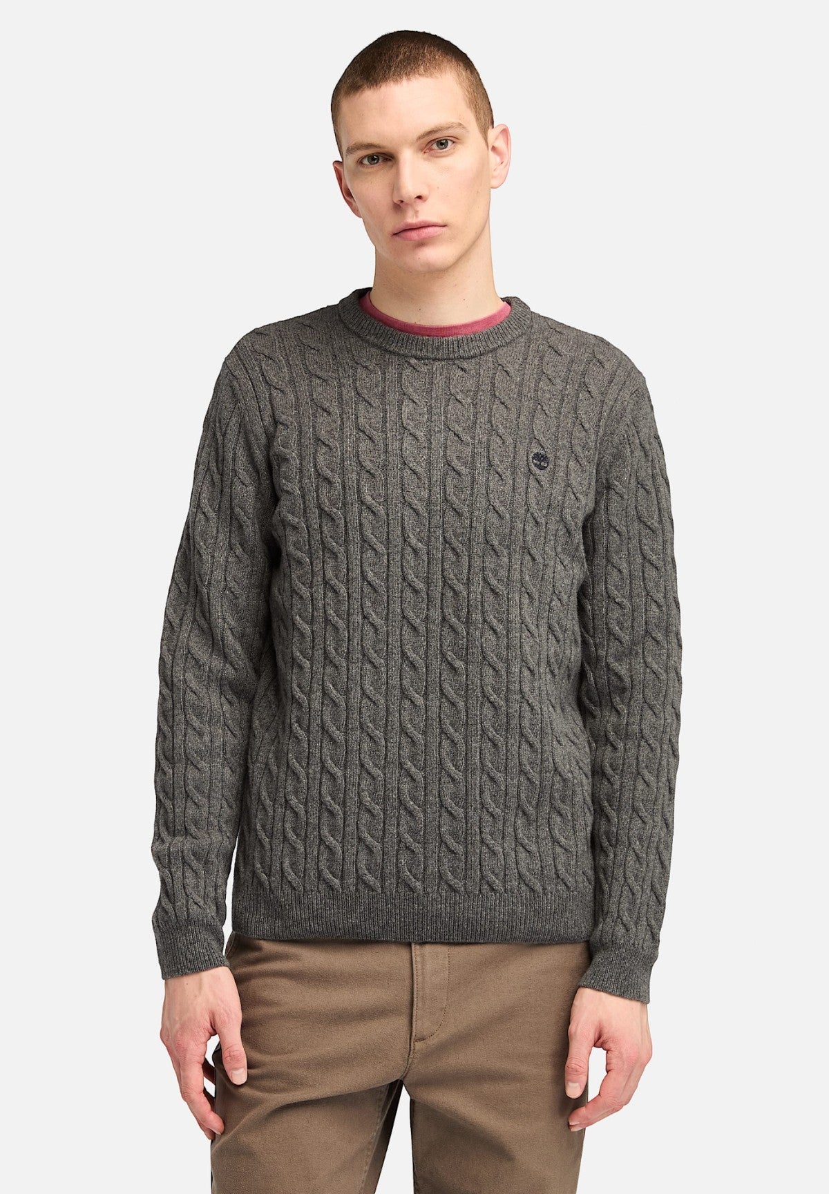 Maglione Girocollo Cable Crew Neck Sweater TB0A2CEQ Dark grey heather