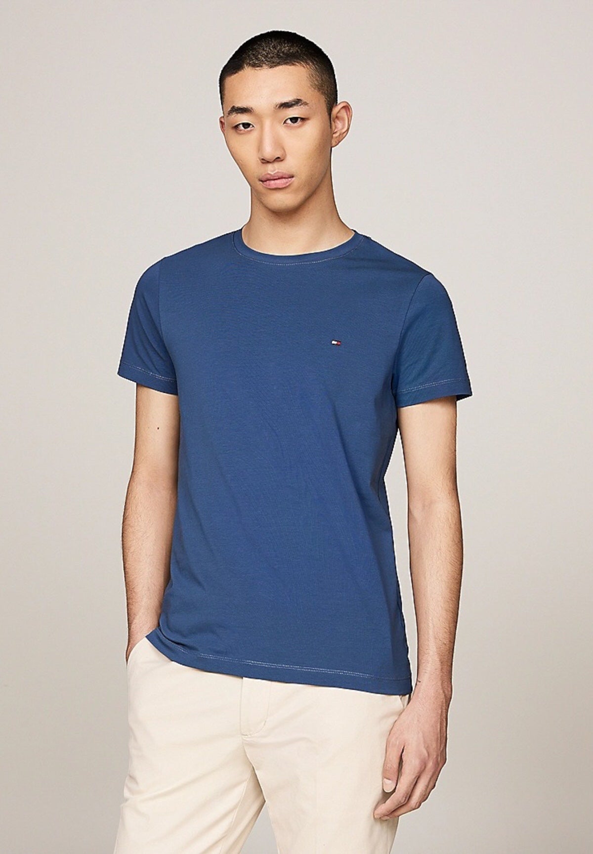 T-shirt a Maniche Corte Stretch Slim Fit Tee MW0MW10800 Aegean Sea