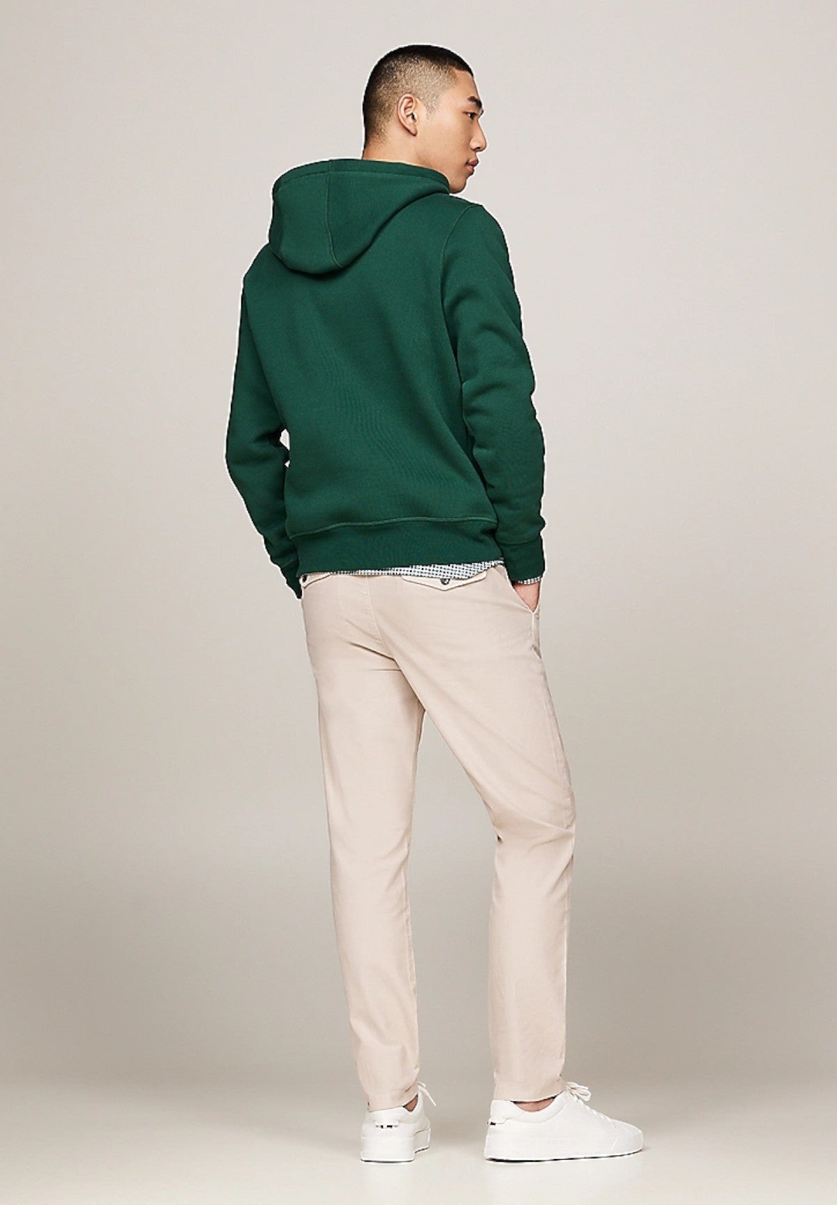 Felpa Pullover con Cappuccio Tommy Logo Hoody MW0MW11599 Ornamental Green