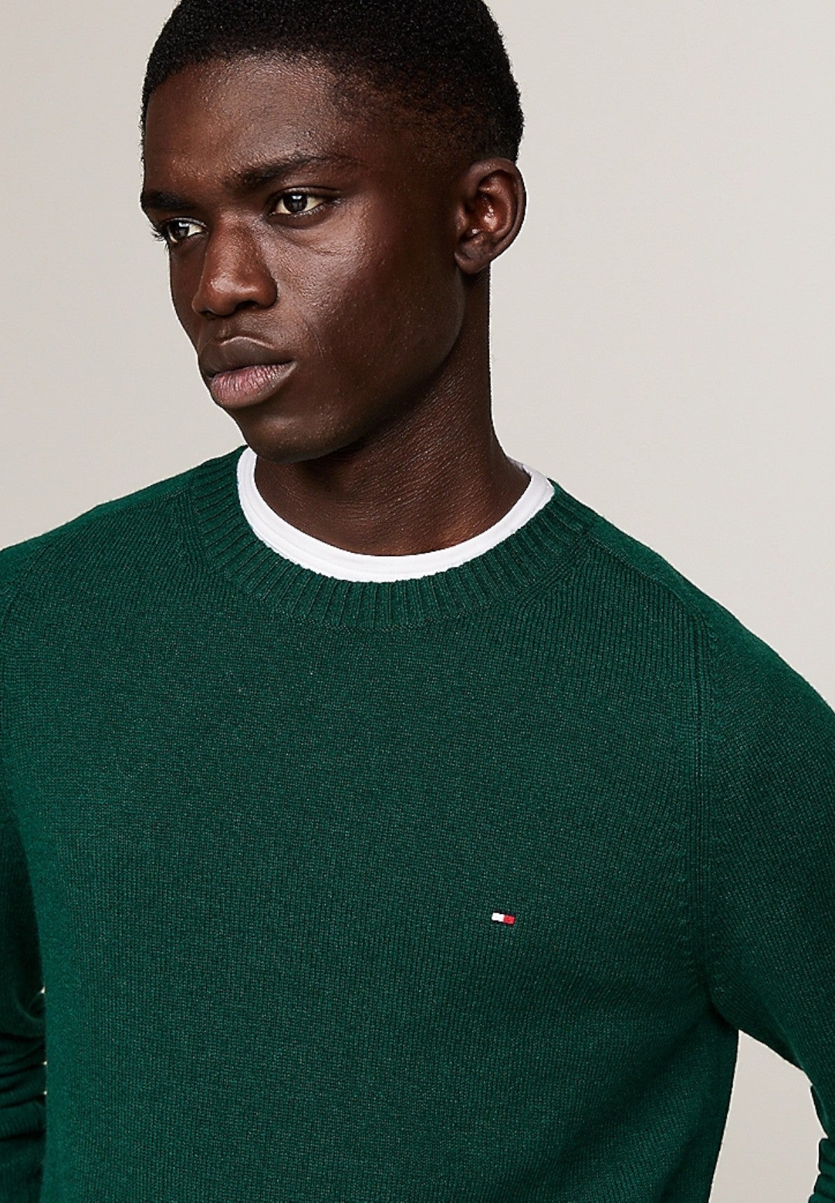 Maglione Girocollo Lambswool Crew Neck MW0MW36535 Ornamental Green Heather