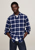 Tommy Hilfiger Camicia a Maniche Lunghe Brushed Shadow Check MW0MW36842 Carbon Navy - Multi