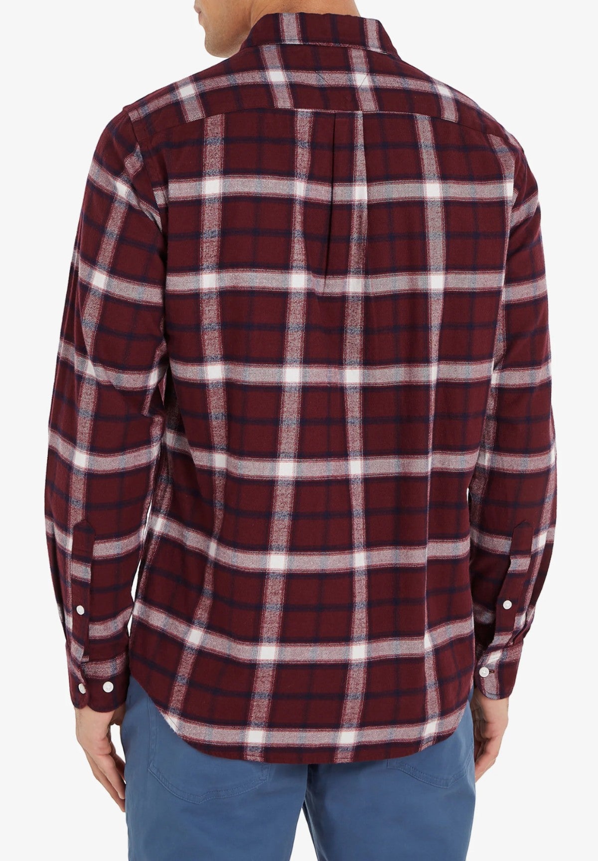 Camicia a Maniche Lunghe Brushed Shadow Check MW0MW36842 Deep Rouge - Multi