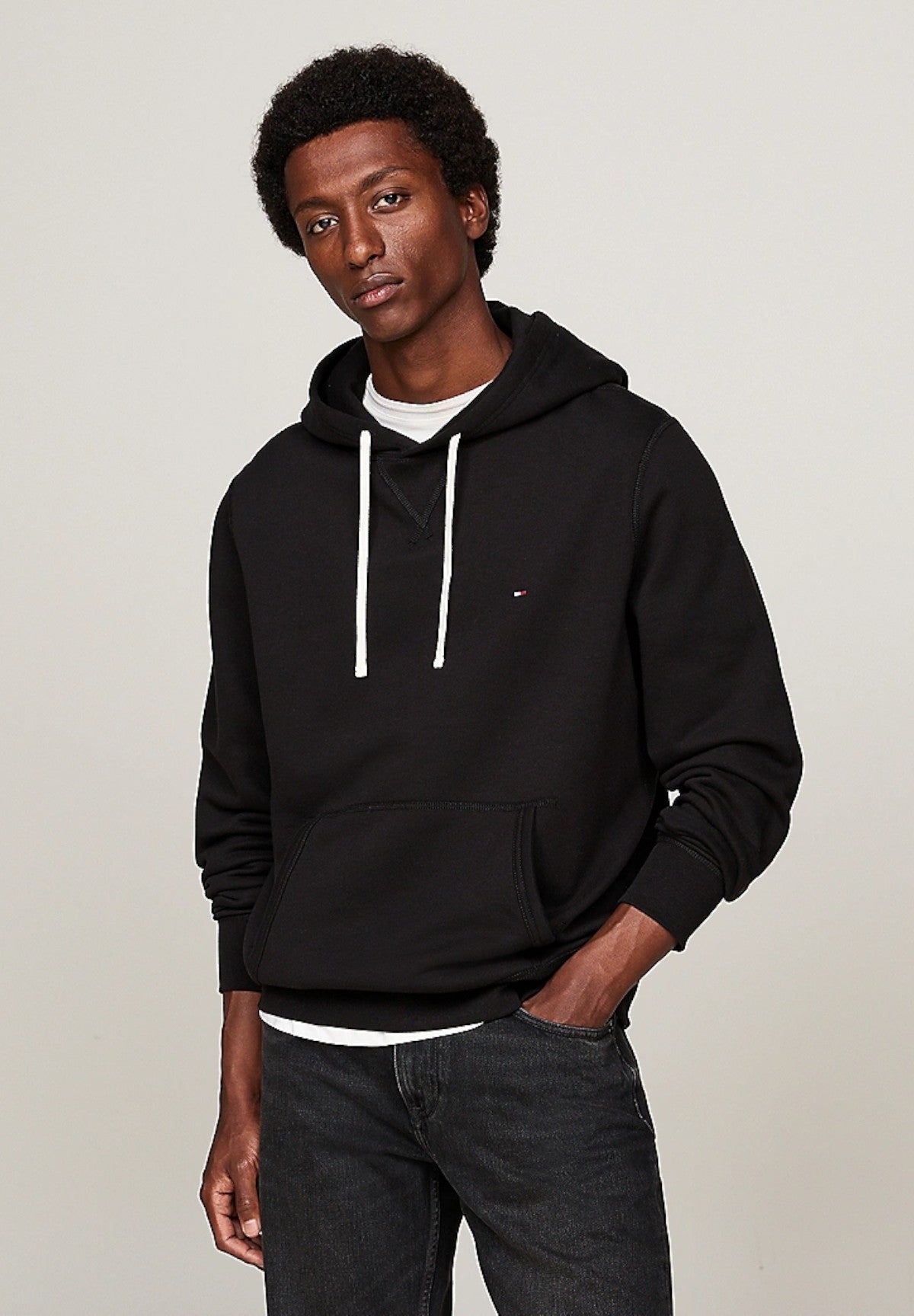 Felpa Pullover con Cappuccio Essential Fleece Hoo MW0MW37230 Black