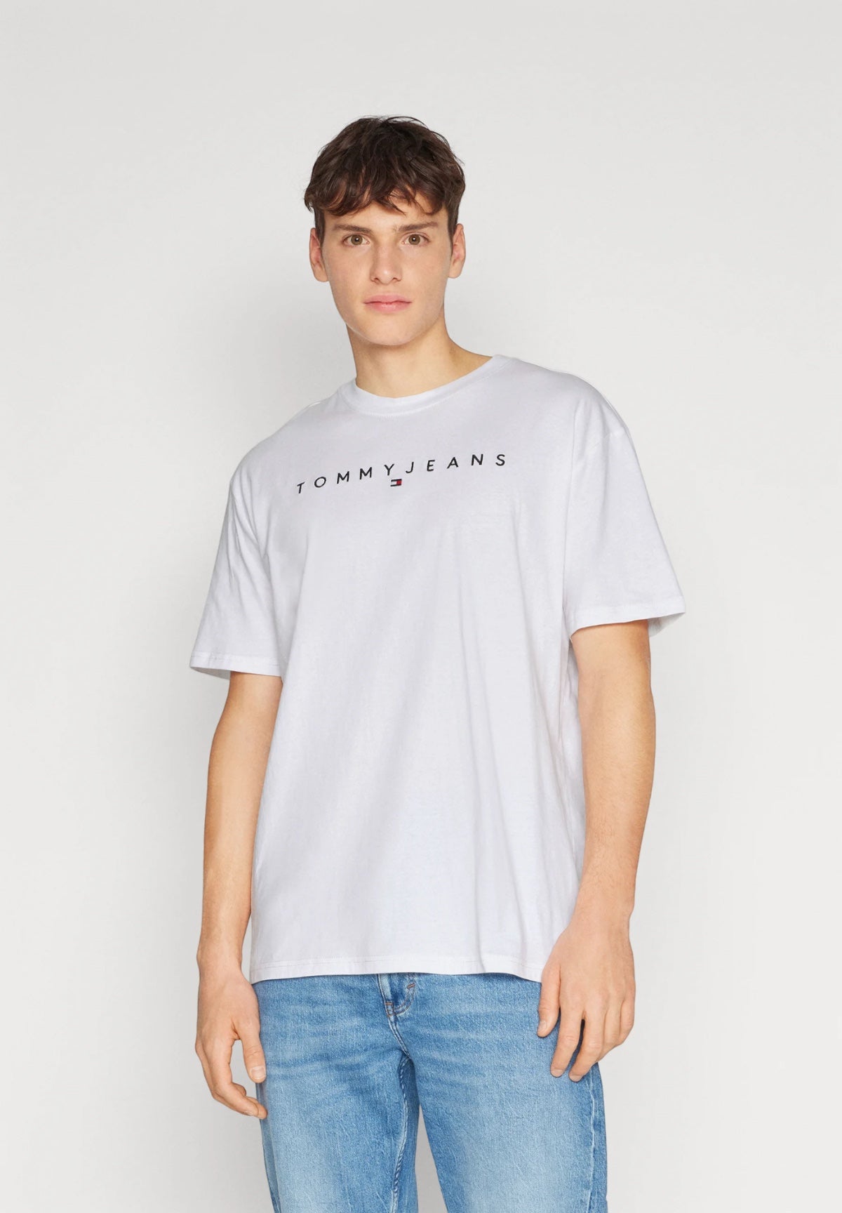 T-shirt con Stampa Tjm Reg Linear Logo DM0DM17993 White