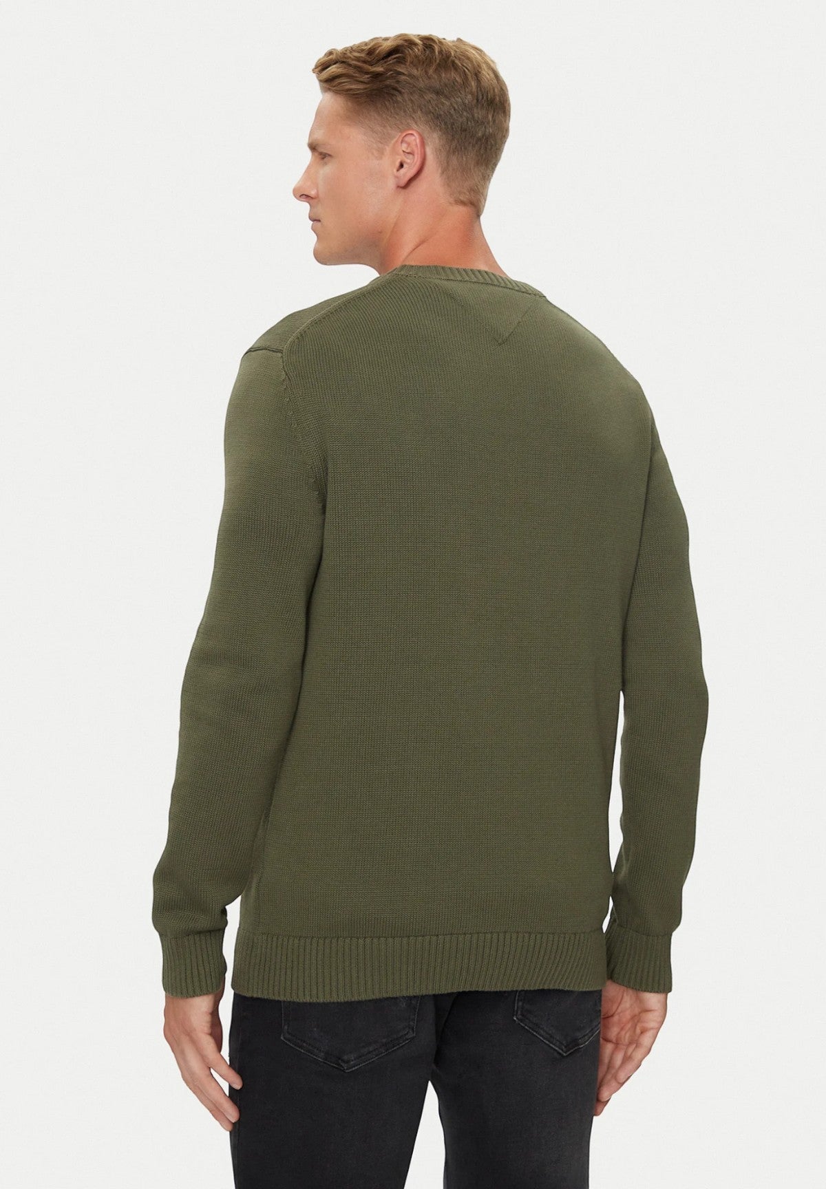 Maglione Girocollo Tjm Slim Essntls C-N DM0DM18370 Fatigue Green