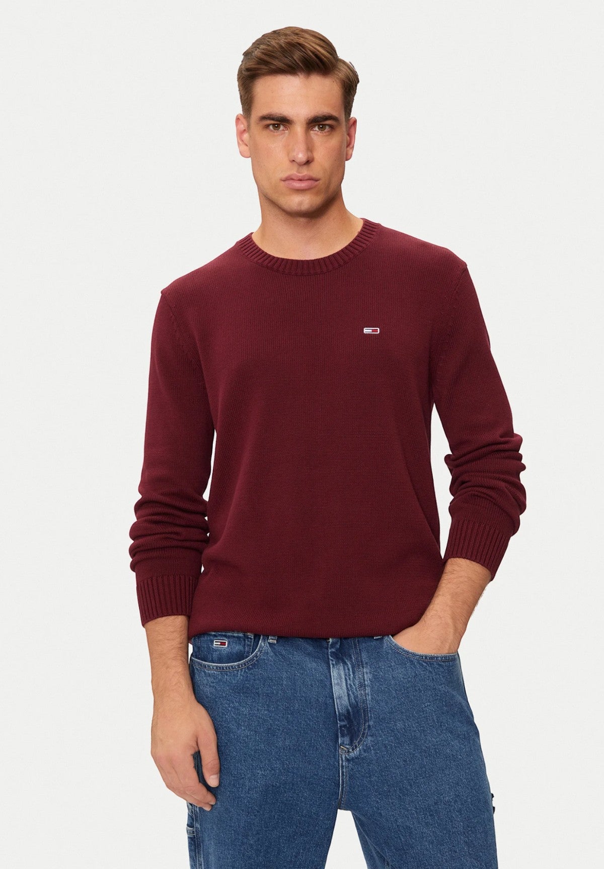 Maglione Girocollo Tjm Slim Essntls C-N DM0DM18370 Deep Rouge