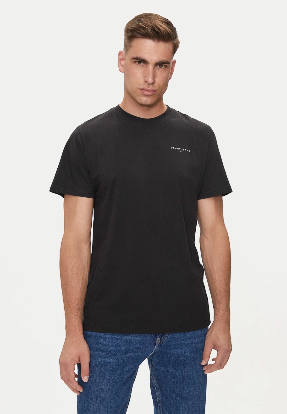 T-shirt a Maniche Corte Tjm Slim Linear Ches DM0DM18555 Black