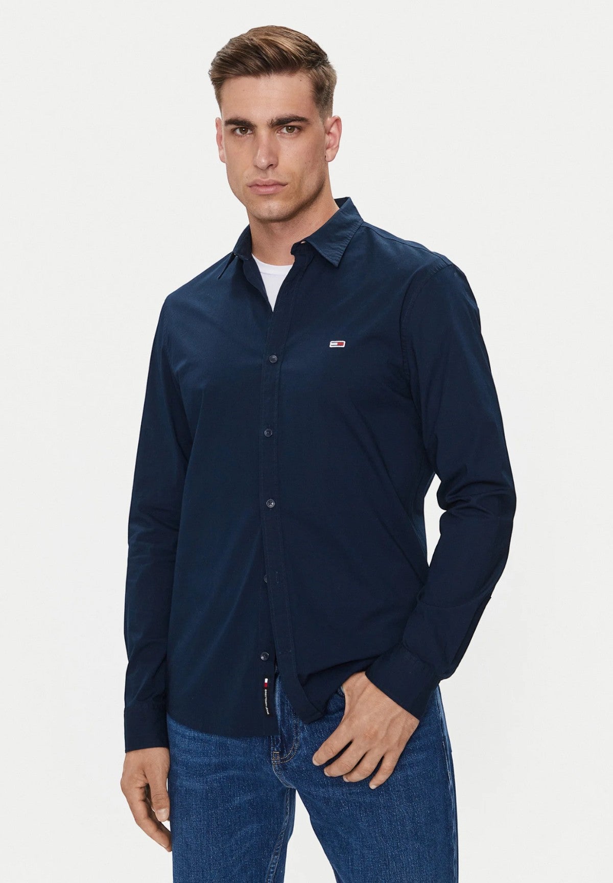 Camicia a Maniche Lunghe Tjm Reg Entry Poplin DM0DM19519 Dark Night Navy