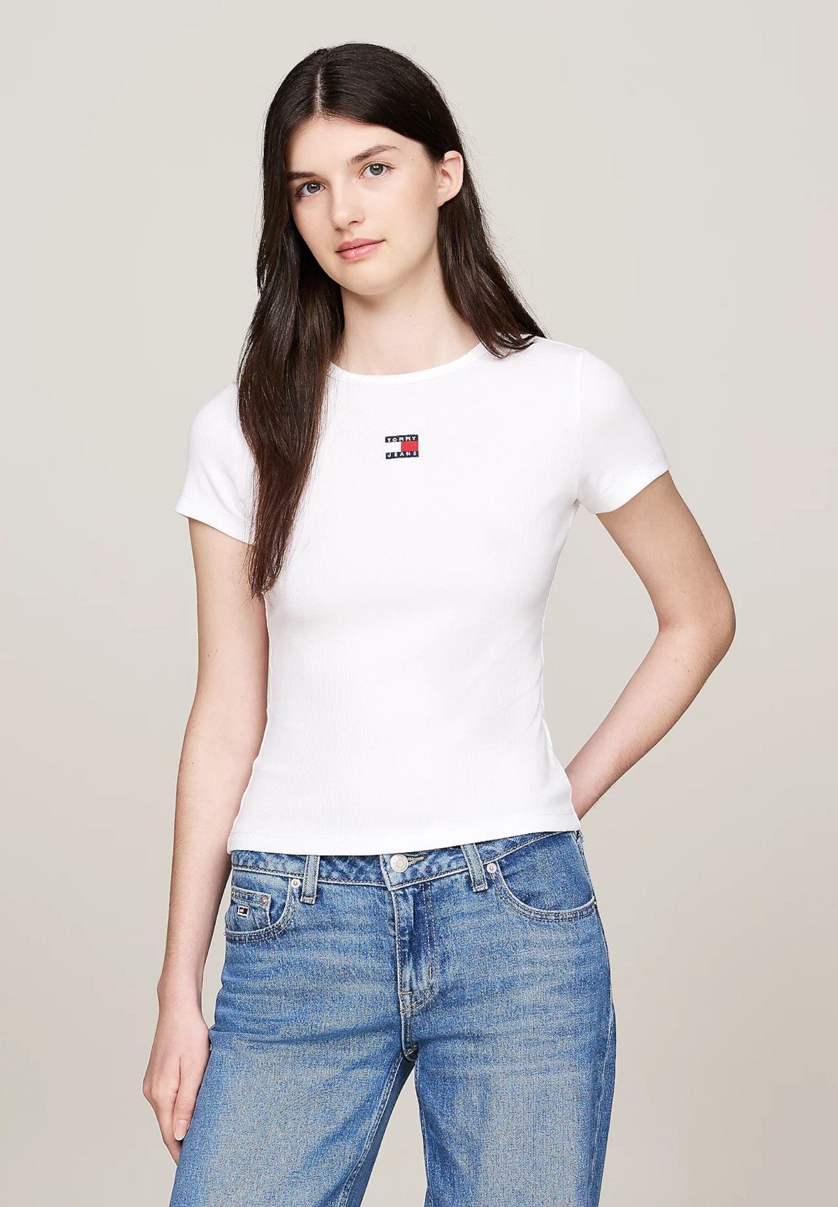 T-shirt a Maniche Corte Tjw Slim Badge Rib T DW0DW17881 White