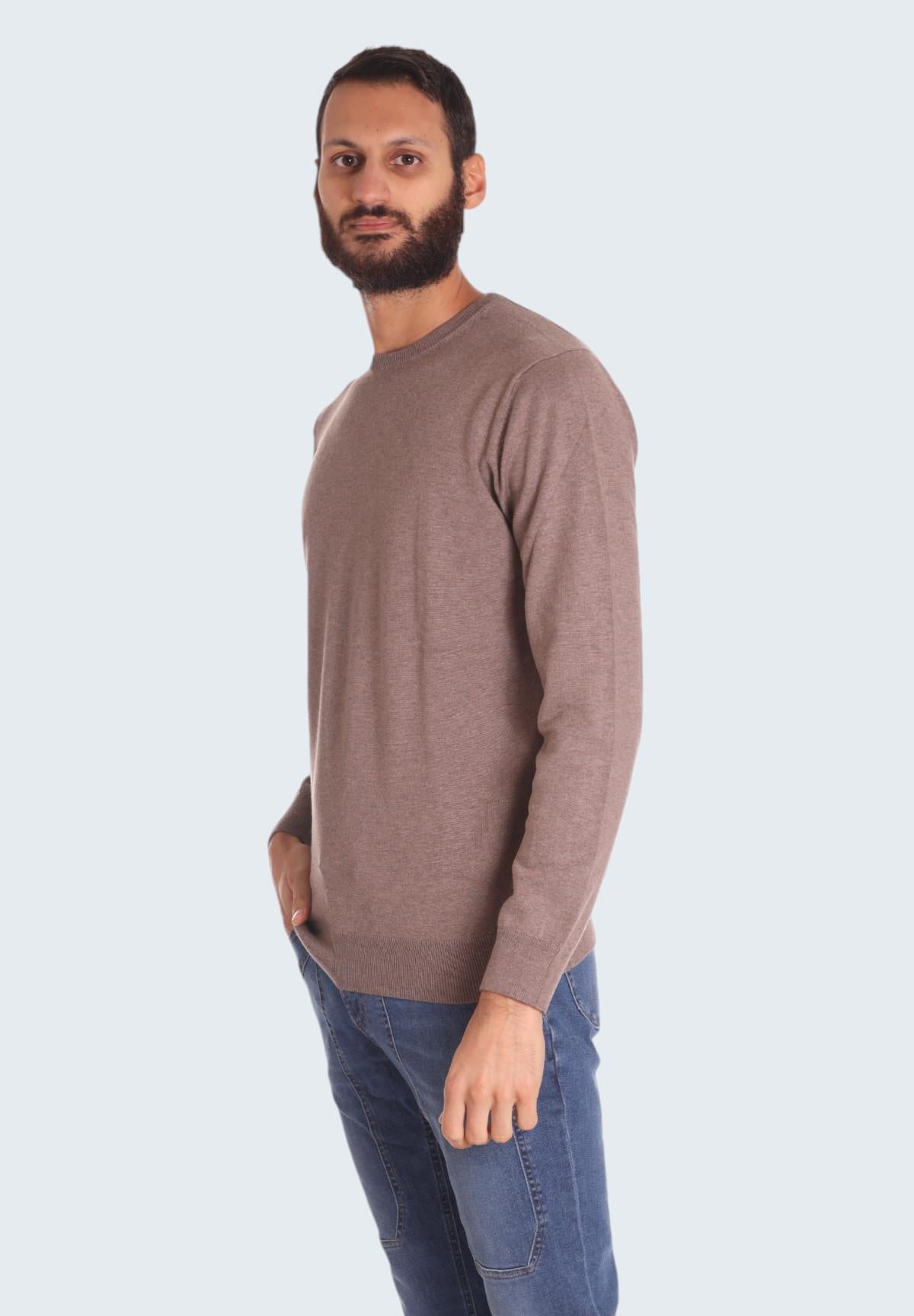 Maglione Girocollo Girocollo viscosa lana 3010900 Noce