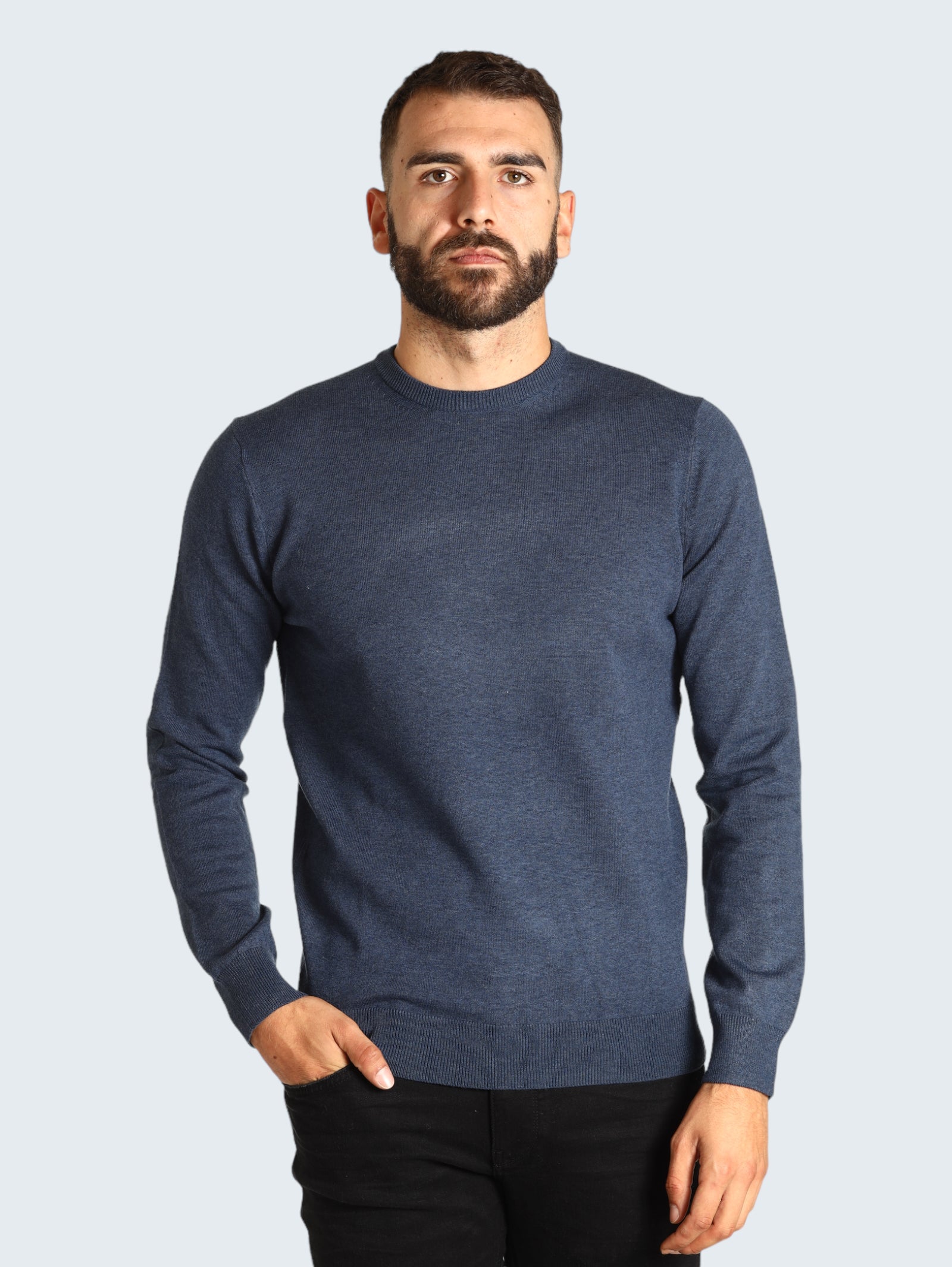 Maglione Girocollo Girocollo viscosa lana 3010900 Denim