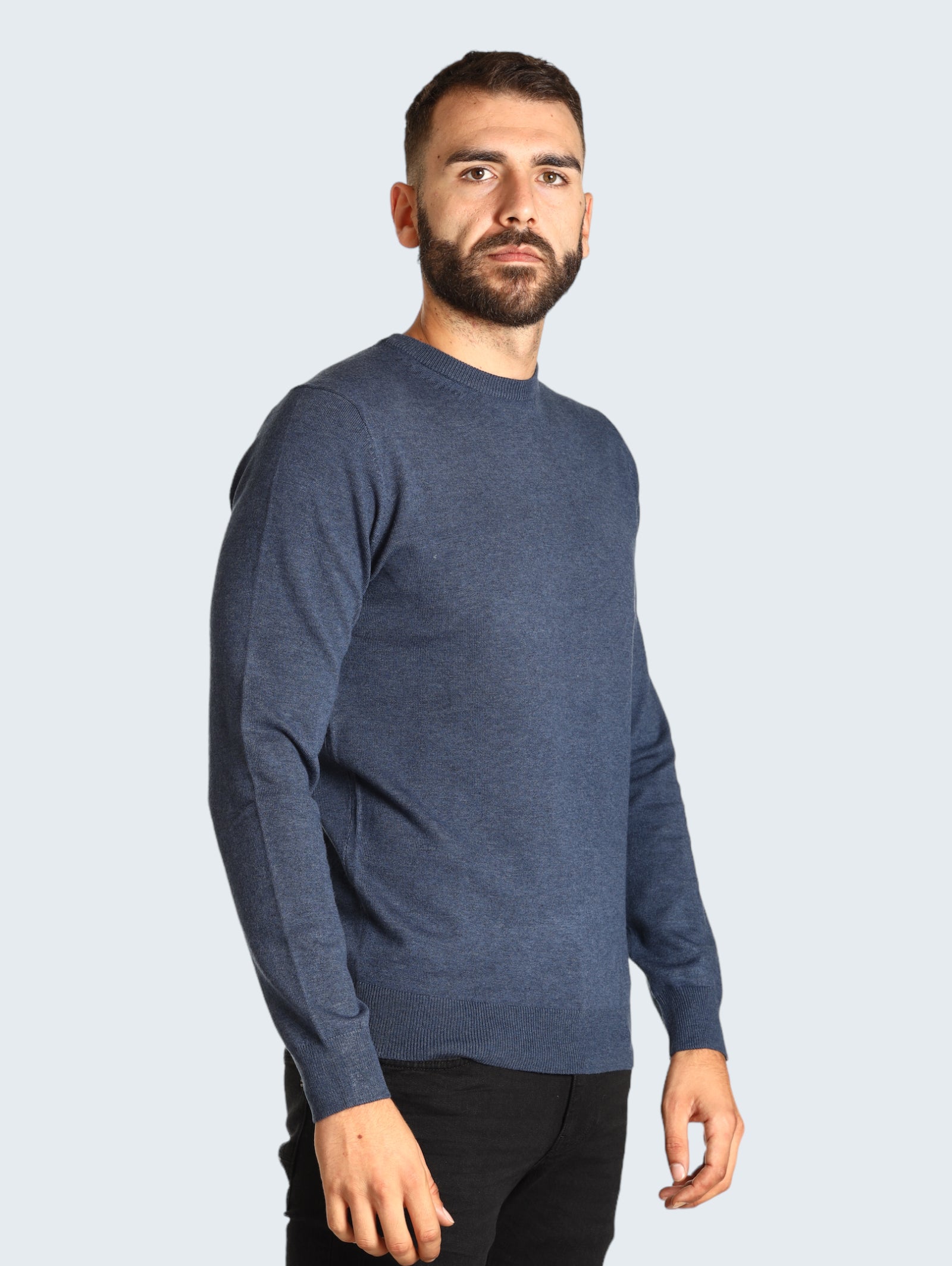 Maglione Girocollo Girocollo viscosa lana 3010900 Denim