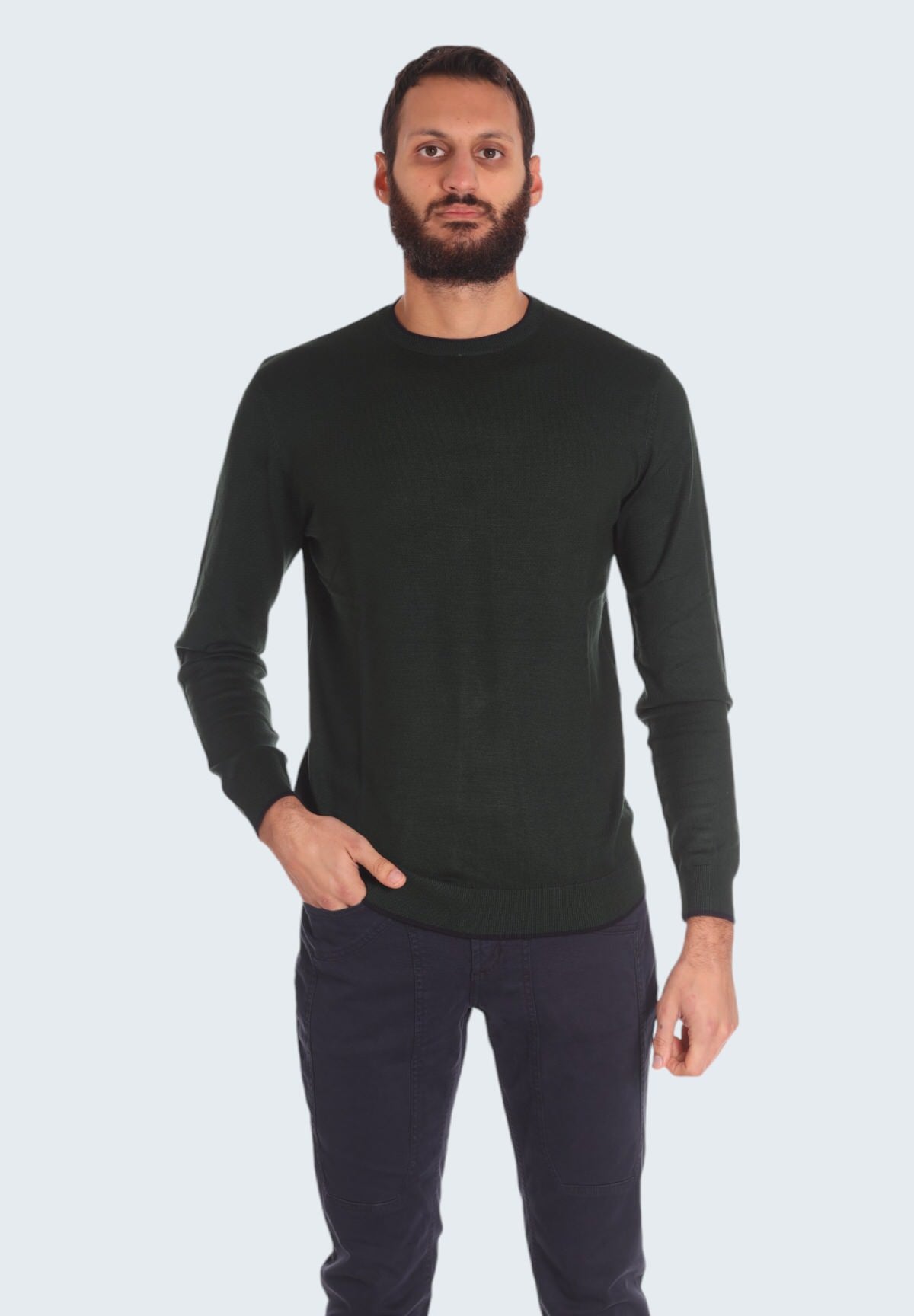 Maglione Girocollo 80 viscosa - 20 nylon P20060 Verde bosco