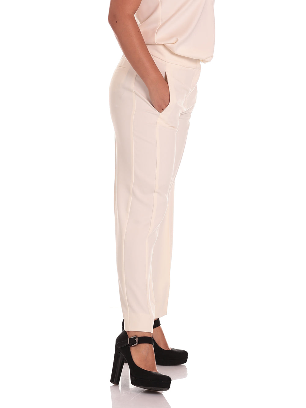 Grace White Wool Trousers