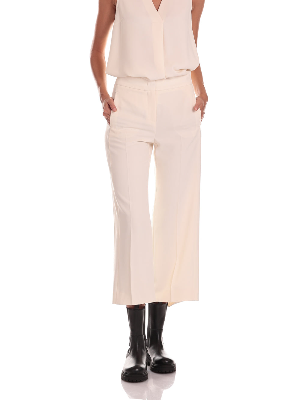 Grace White Wool Trousers