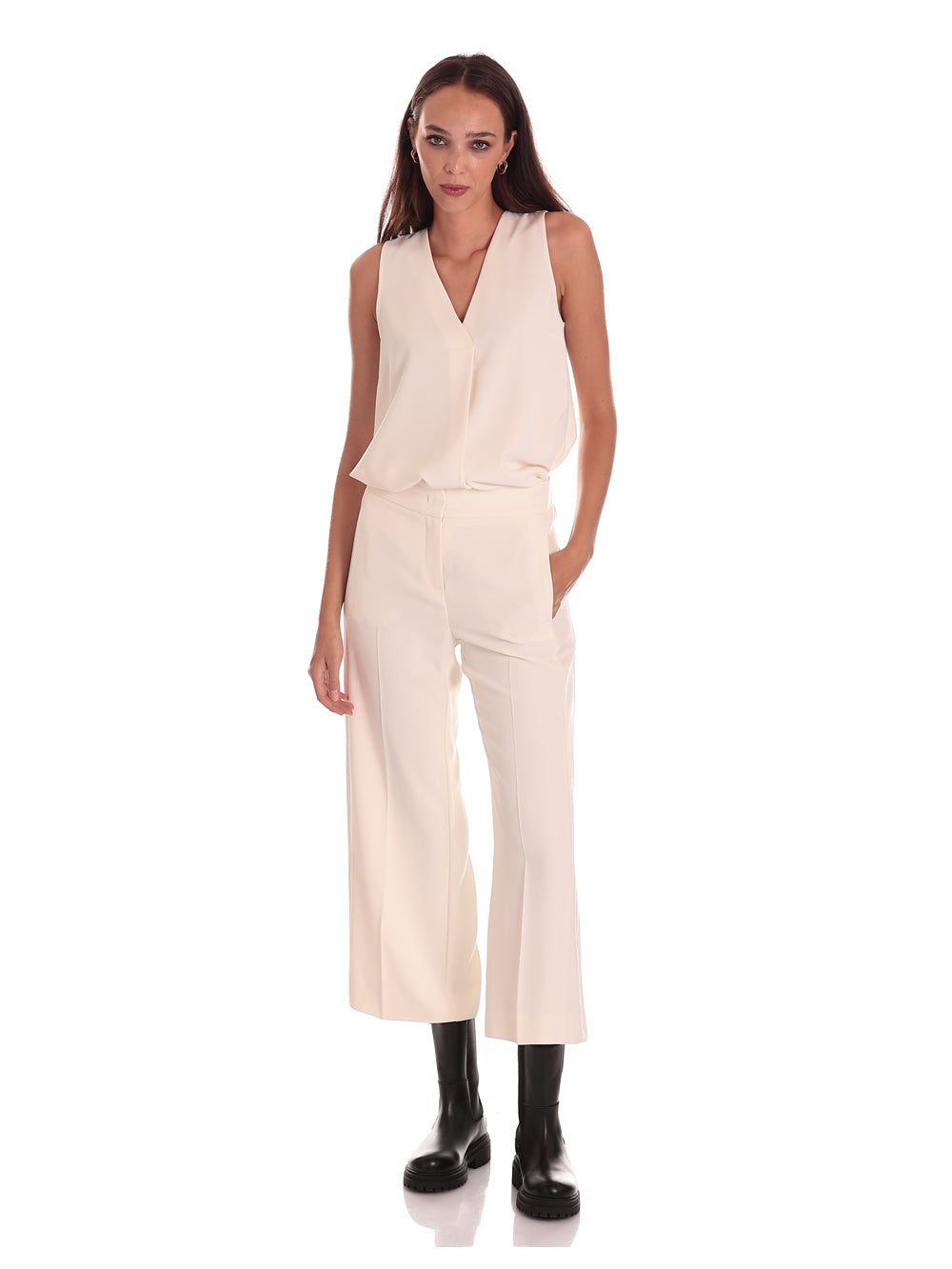 Grace White Wool Trousers