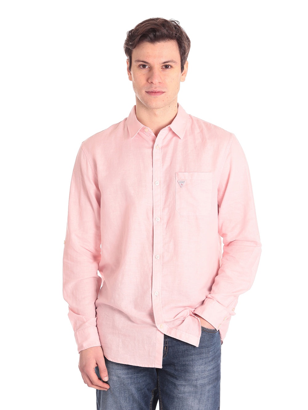 Guess Jeans Man Camicia F3gh00 Power Pink