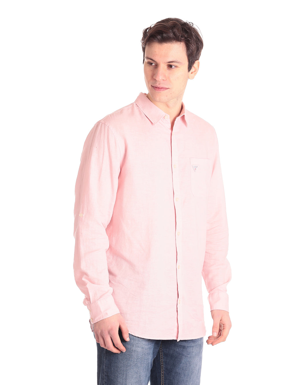 Guess Jeans Man Camicia F3gh00 Power Pink