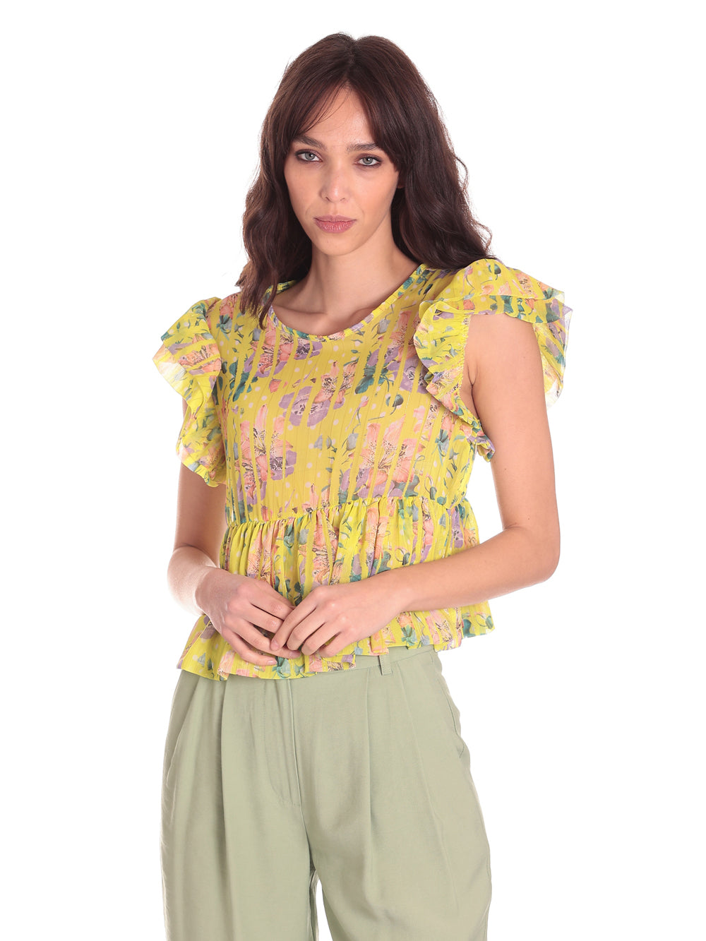 Silvian Heach Camicia Gpp23408bl Flowall Yellow