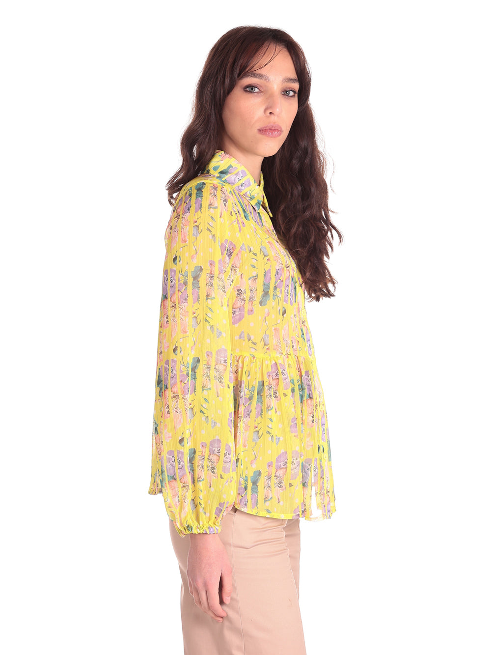 Silvian Heach Camicia Gpp23412ca Flowall Yellow