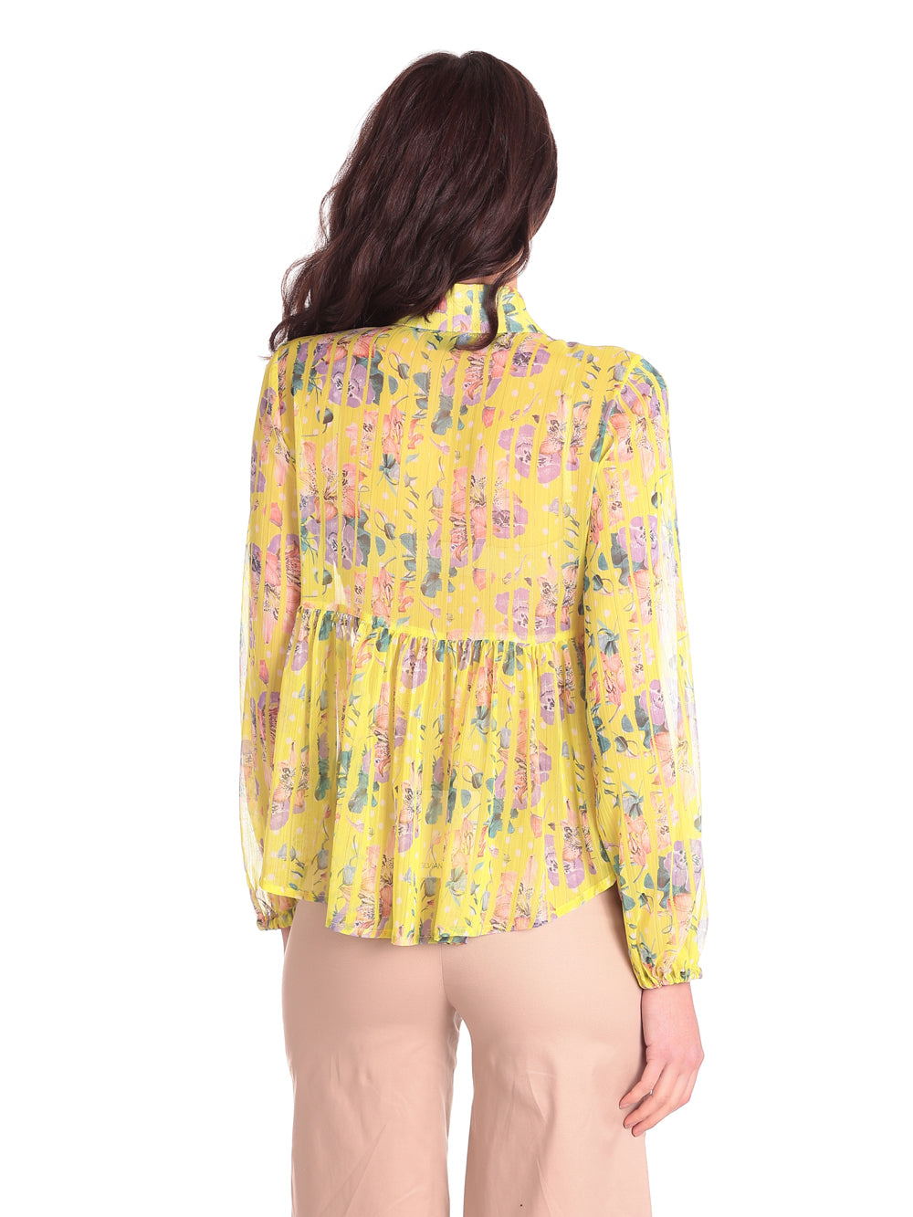 Silvian Heach Camicia Gpp23412ca Flowall Yellow