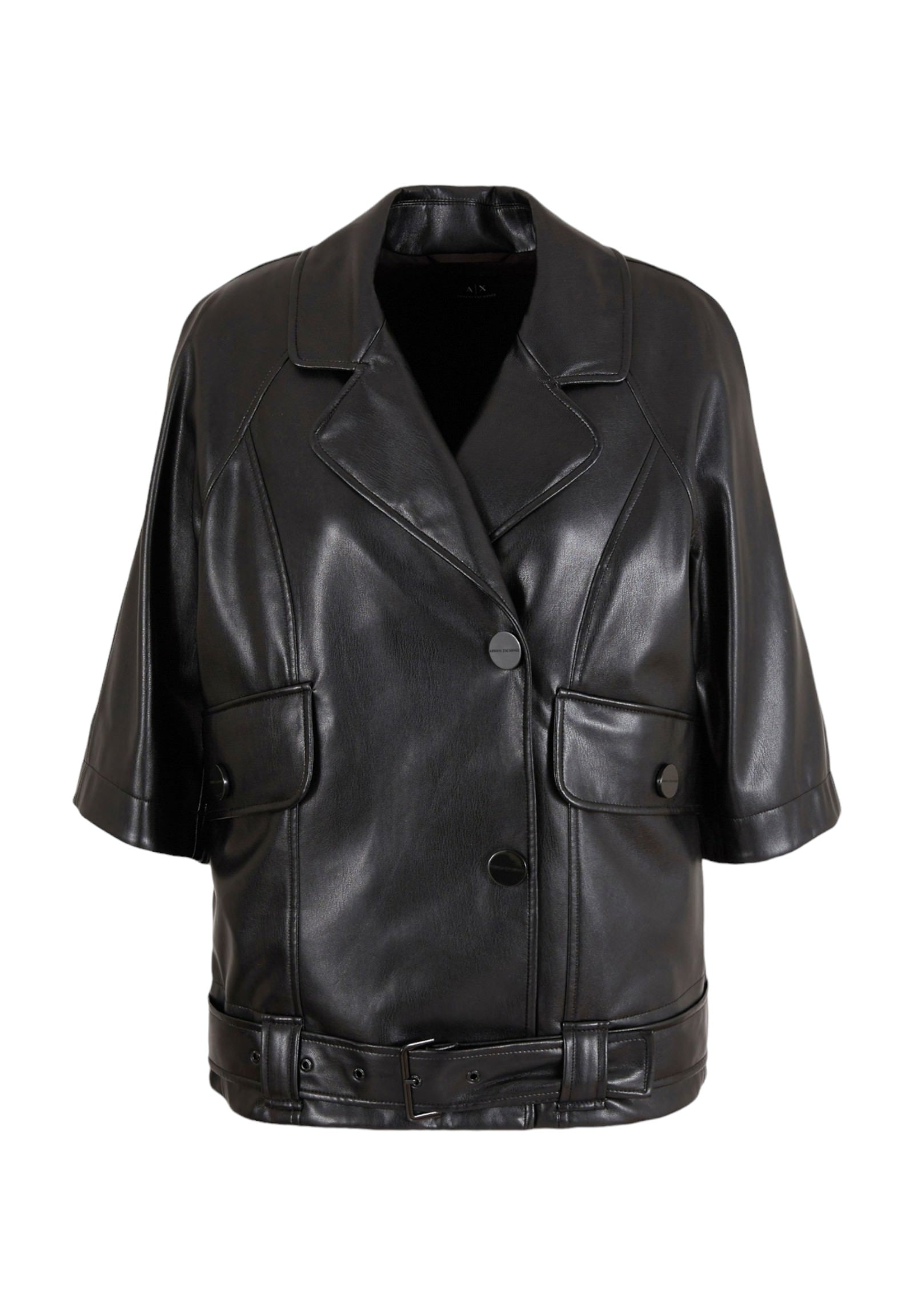 3dyb23 Black Leather Jacket