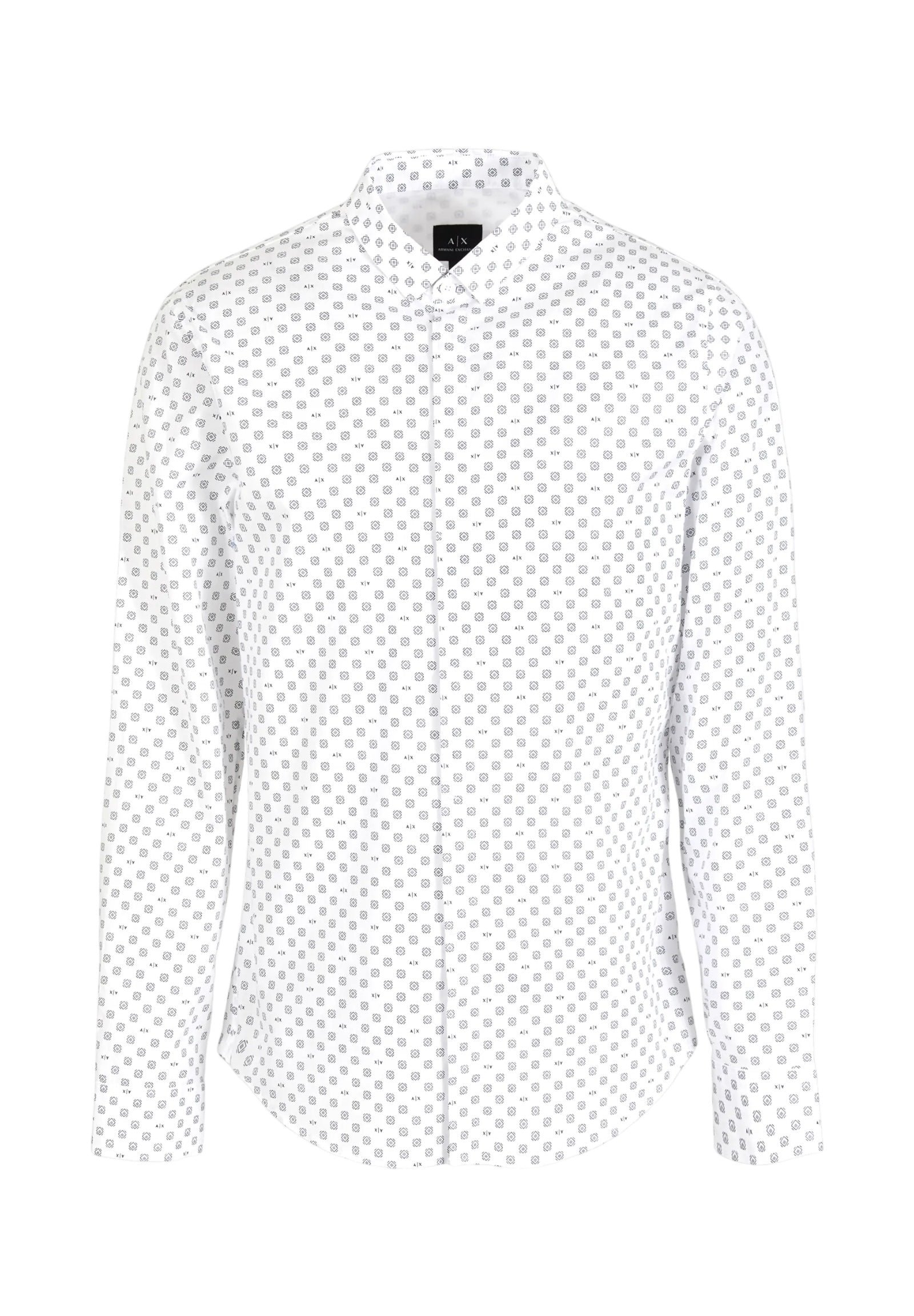 Long Sleeve Shirt 3dzc25 White Rhombus Lines