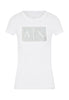 Armani Exchange 8nytdl White Ground T-Shirt, Silver