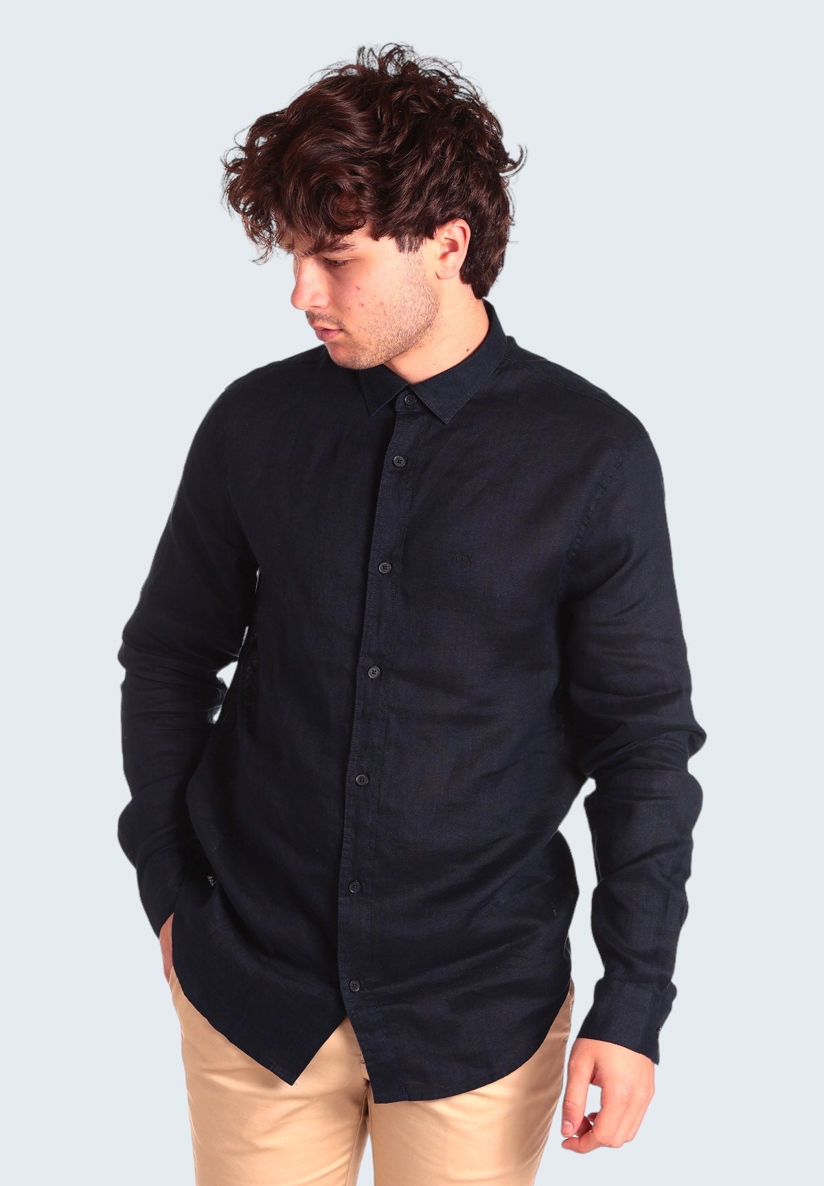 Camicia A Maniche Lunghe 8nzc50 Navy