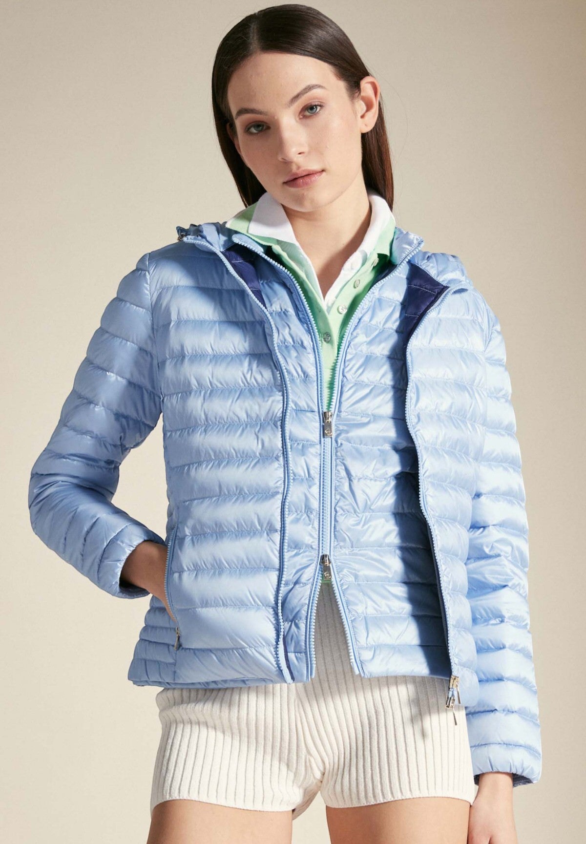 Carrie Chambray Blue Down Jacket, Patriot Blue