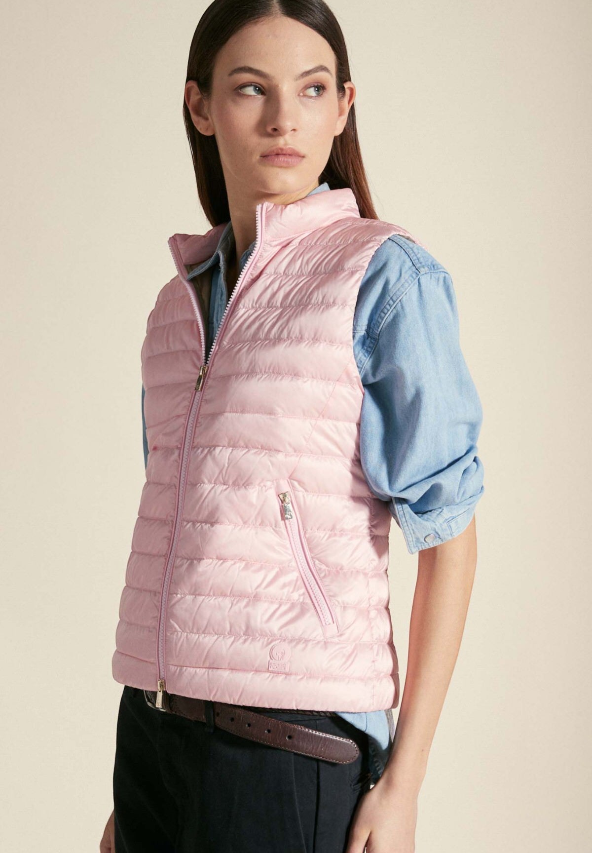 Paprika Pink Lady Sleeveless Vest, Safari