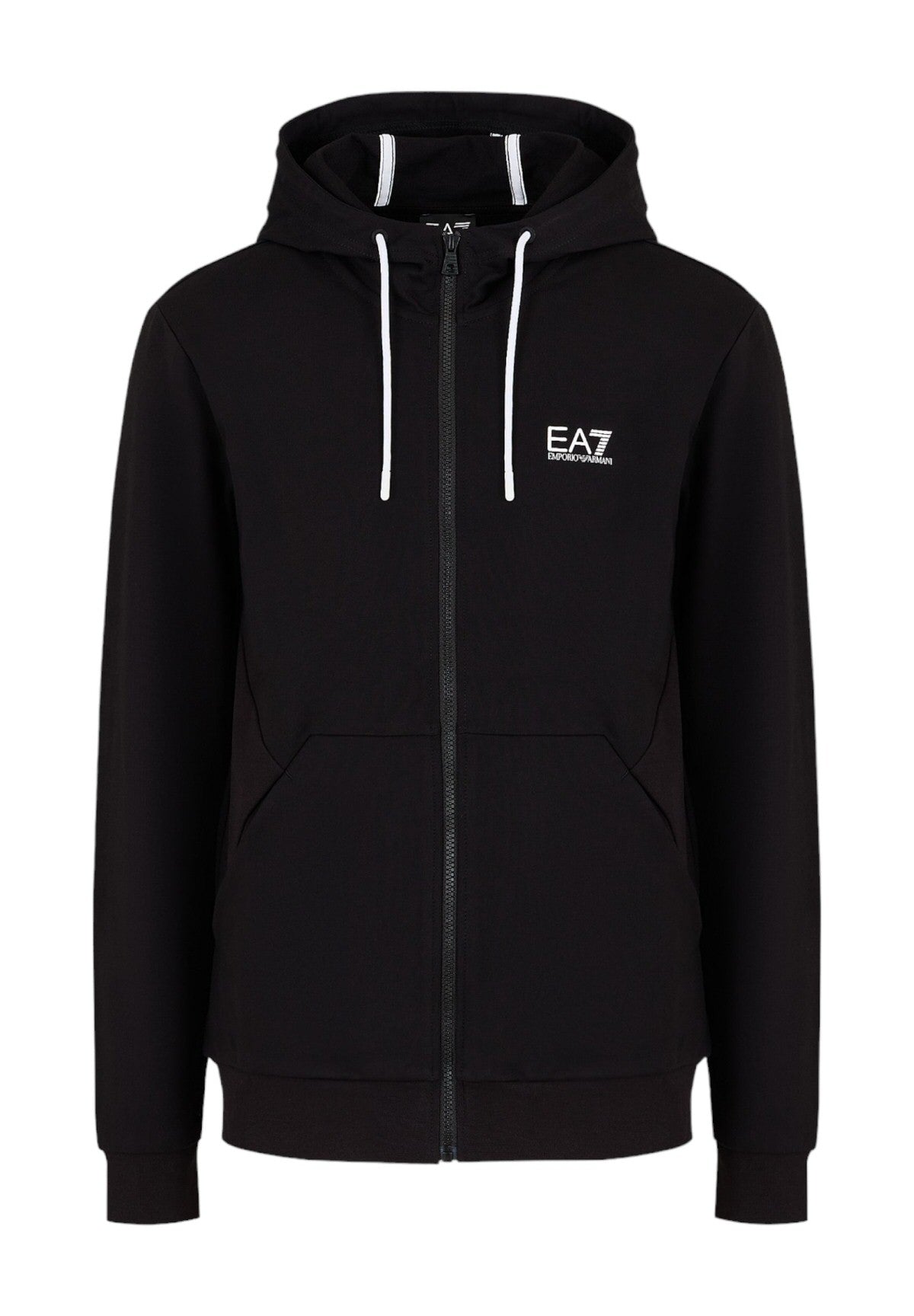 Felpa FulL-Zip Con Cappuccio 3dpm53 Black