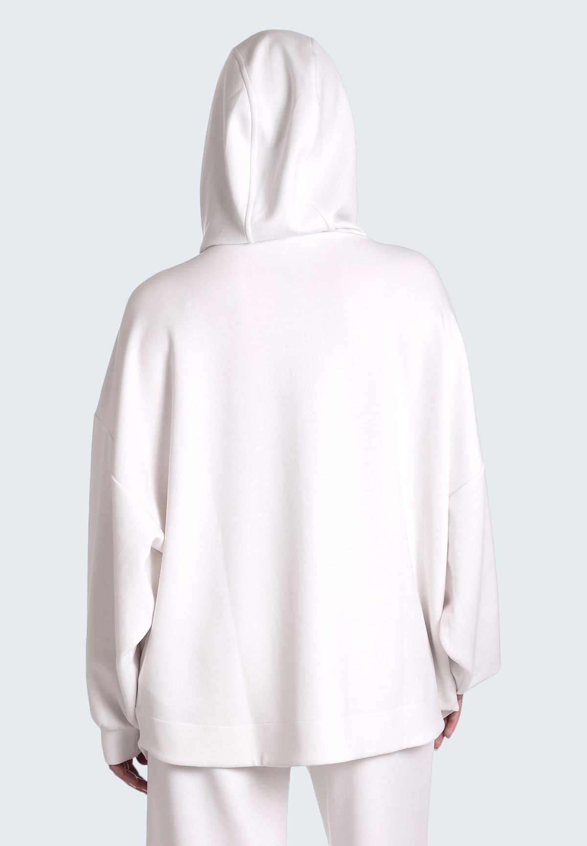 Felpa FulL-Zip Con Cappuccio 3dtm25 White