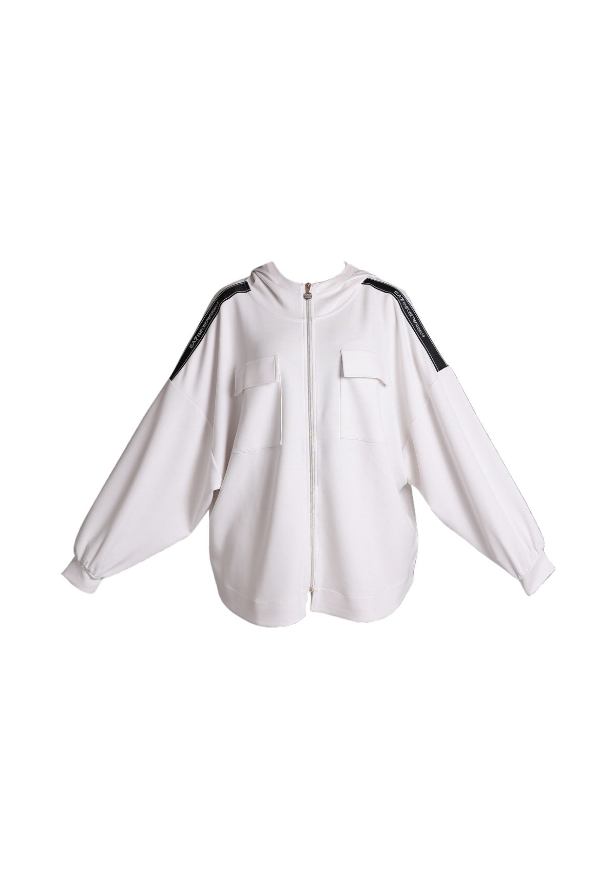 Felpa FulL-Zip Con Cappuccio 3dtm25 White